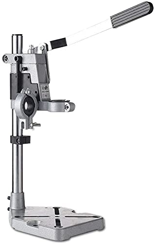 Adjustable Aluminum Alloy Drill Stand with Metal Base - Small Vibration Bench Drill Press Holder & Grinder Bracket - Table Stand Clamp for Electric Repair Tools (2-Hole Design) - Perfect for DIY Projects, Woodworking, and Metalworking