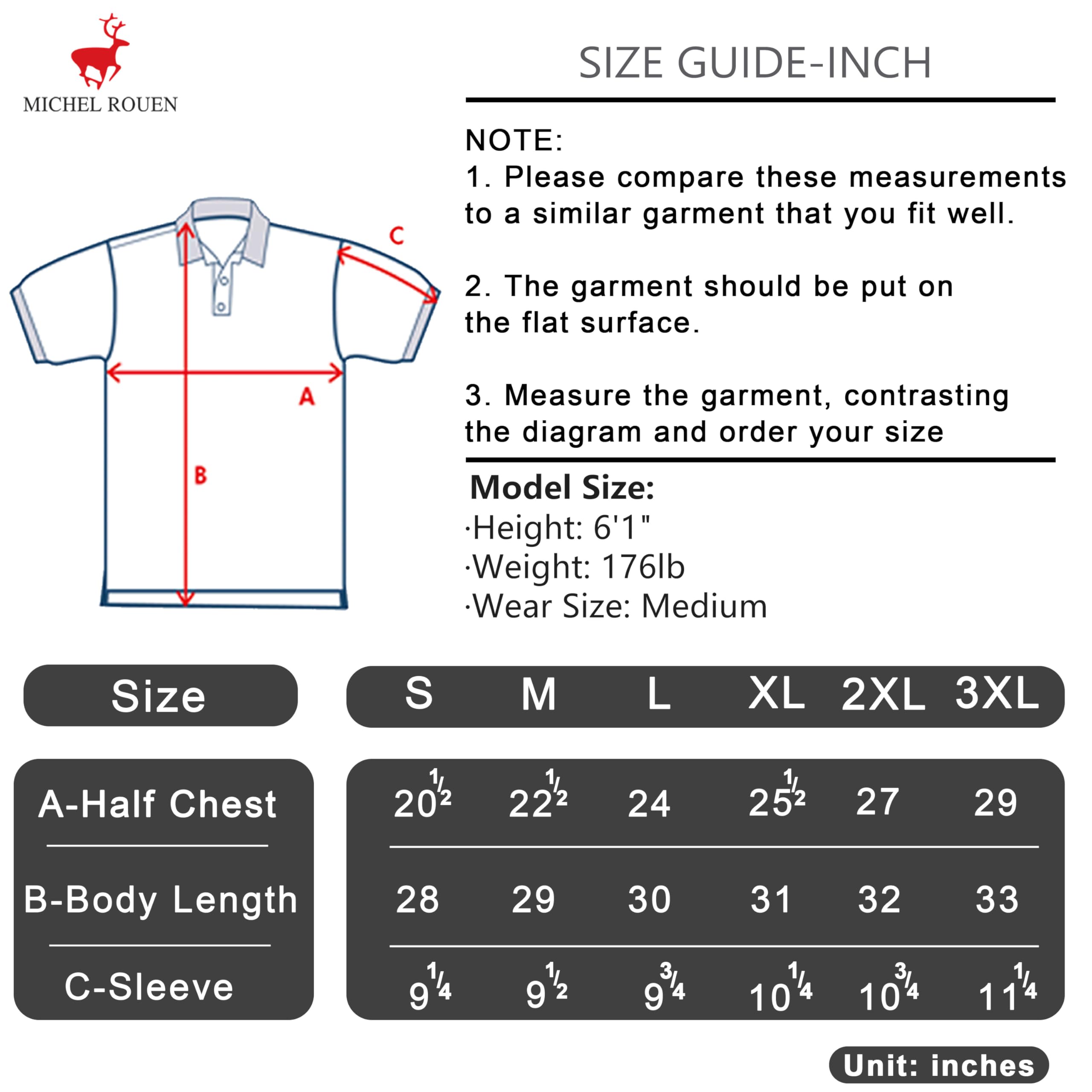 Men's Performance Polo Shirt - Lightweight Quick-Dry Short Sleeve Golf Shirt with Jacquard Collar | Breathable & Moisture-Wicking for Casual Wear, Sports & Outdoor Activities