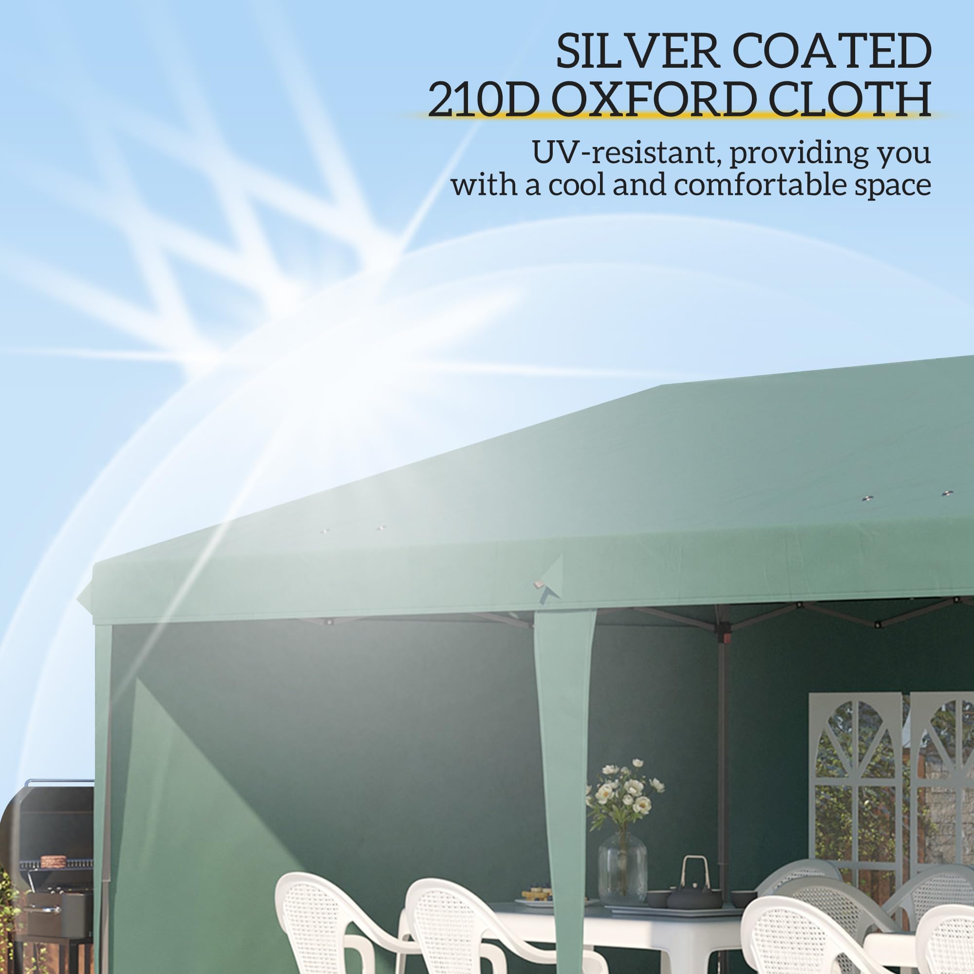 Outsunny 10' x 20' Heavy Duty Pop Up Canopy Tent with 4 Sidewalls & Carrying Bag - Instant Outdoor Gazebo for Parties, Garden, Patio, Camping, Beach, and Backyard Events
