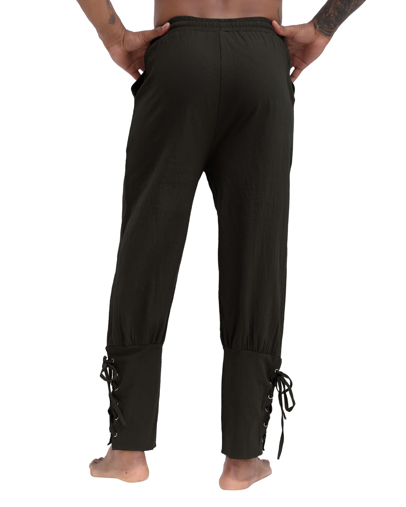 Medieval Linen Trousers for Men - Loose Fit Gothic Pants | Renaissance Fair Costume, LARP, Cosplay & Historical Reenactment