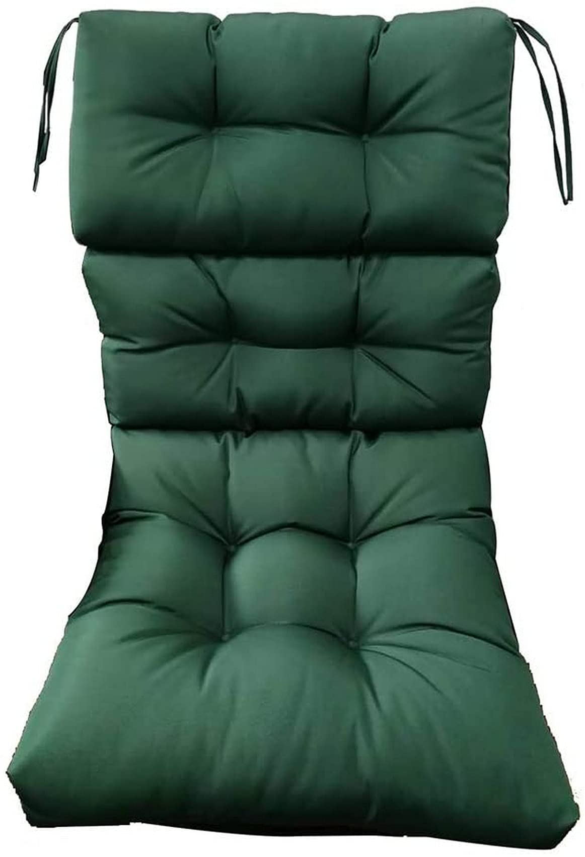 FCXBQ Waterproof Outdoor Chair Cushions - Thick High Back Chaise Lounge Cushion for Patio, Garden, Poolside - Durable One-Piece Chair Pad (Green) - Perfect for Relaxing by the Pool or on Your Deck
