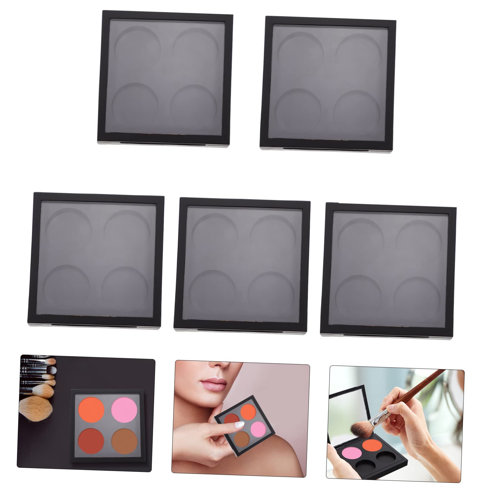 5pcs Empty Magnetic Eyeshadow Palette with Transparent Cover - Refillable Makeup Storage Case for Eyeshadow, Blush, Highlighter - Perfect for Travel, Professional Makeup Artists & DIY Cosmetics