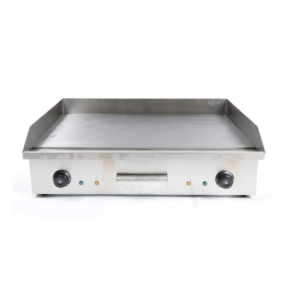 TFCFL Commercial Electric Griddle Grill 110V 4400W, Stainless Steel Countertop Flat Grill with Adjustable Temperature Control, Perfect for Restaurant, Outdoor BBQ, and Home Cooking - No Plug, Air Switch Connection