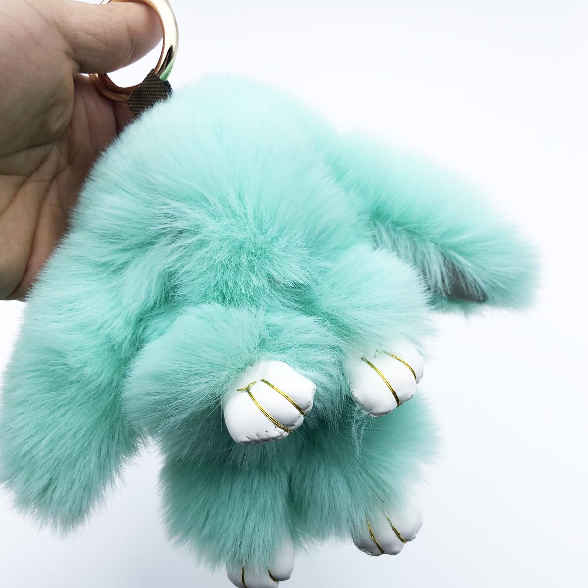 Cute Soft Faux Fur Bunny Keychain - Adorable Artificial Fur Key Ring for Car, Handbag, and Backpack - Perfect Gift for Kids, Women, and Pet Lovers