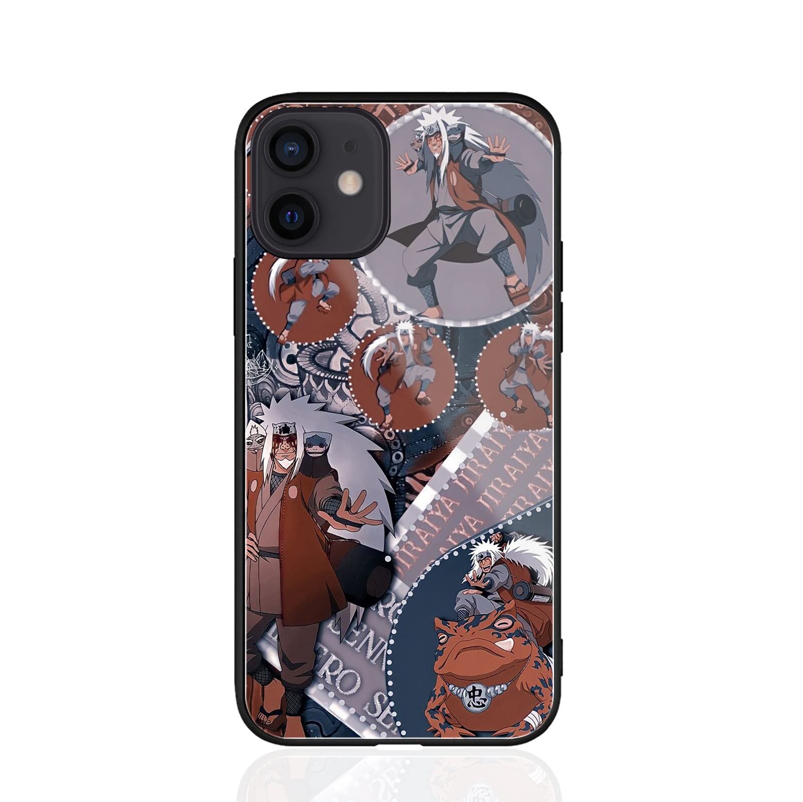 Japanese Anime Jiraiya Glossy Glass Phone Case for iPhone X - Protective Manga Cover Shell - Perfect for Anime Fans & Cosplay Enthusiasts