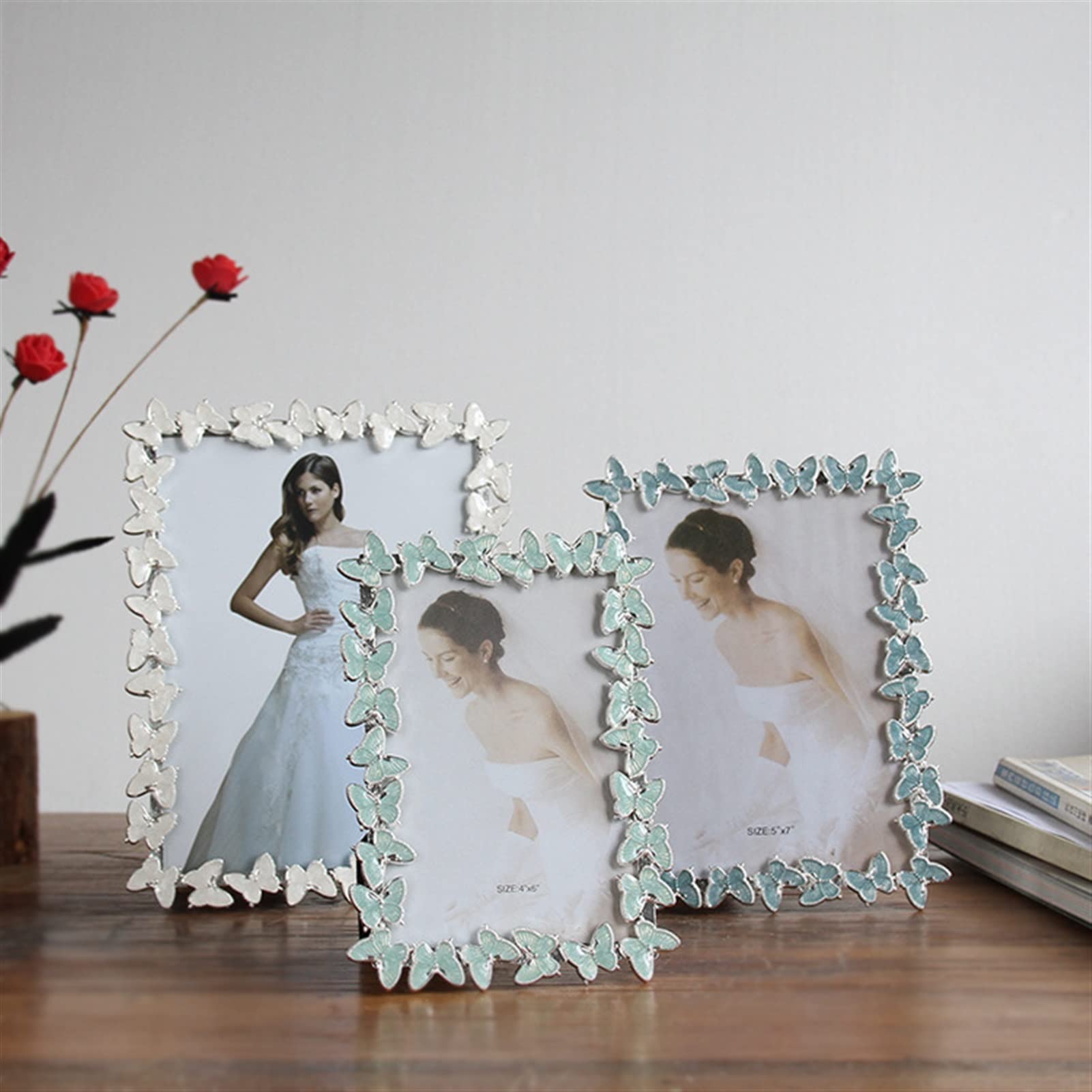 Nordic Style Metal Butterfly Photo Frame - Elegant Wedding & Home Decor for Wall or Desktop Display - Perfect for Living Room, Bedroom, Office & Gift Giving