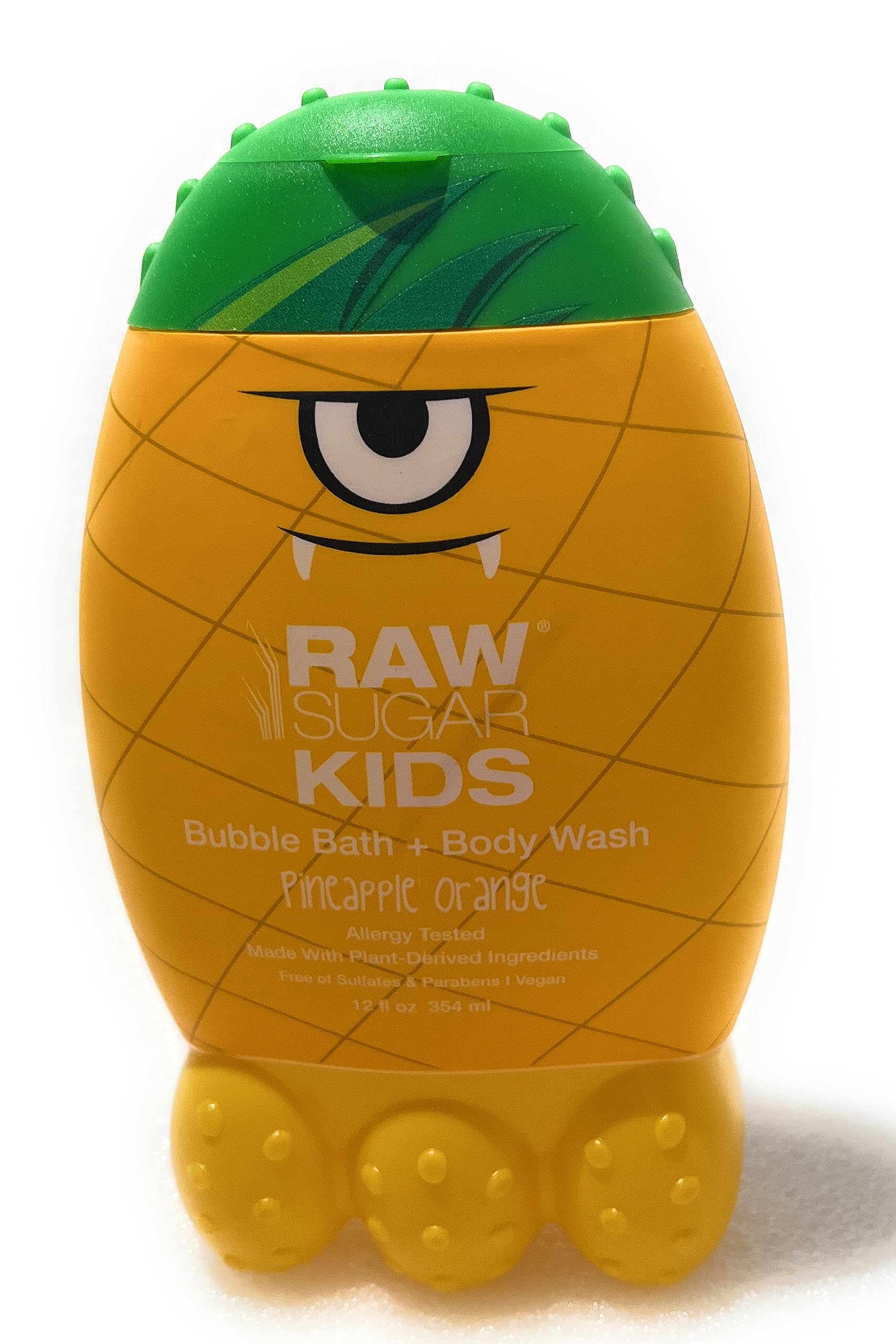 Raw Sugar Kids Bundle: 2-in-1 Mango Butter & Oats Shampoo Conditioner + Pineapple Orange Bubble Bath Body Wash (12 oz Each) with Loofah - Gentle Natural Hair & Skin Care for Toddlers & Children - Perfect for Bath Time & Daily Hygiene Routine