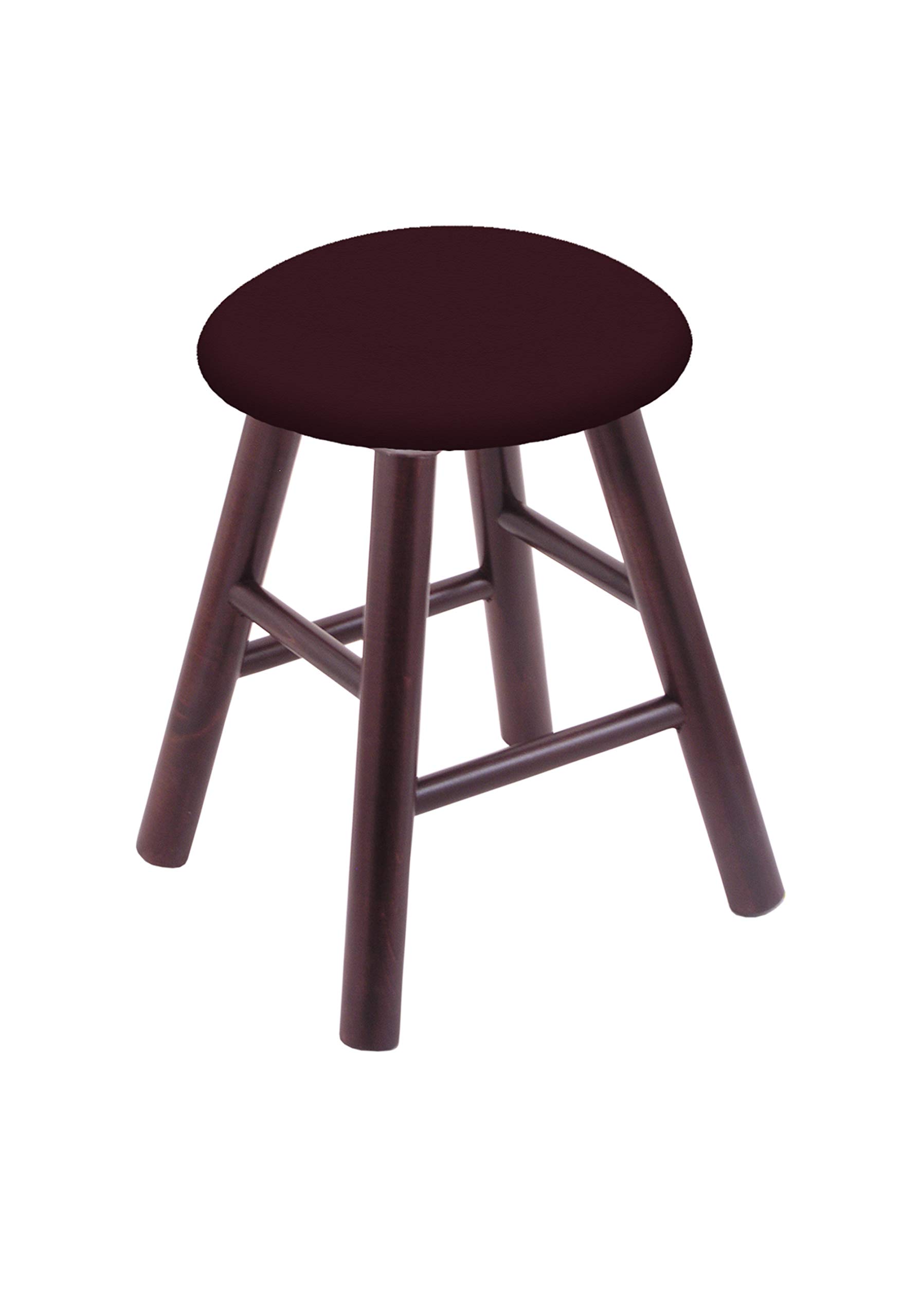 Dark Cherry Maple Vanity Stool with Canter Bordeaux Seat - Elegant Makeup Stool for Dressing Table, Bedroom & Bathroom