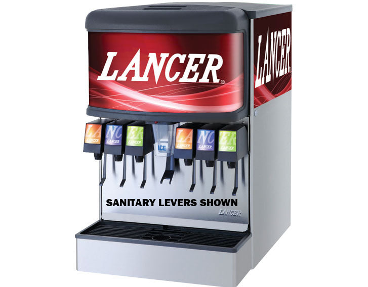 LANCER IBD 4500 22-Inch Wide 6-Drink Ice Combo Beverage Dispenser with Push Button Valves - Perfect for Restaurants, Cafes, and Catering Events - Free Shipping