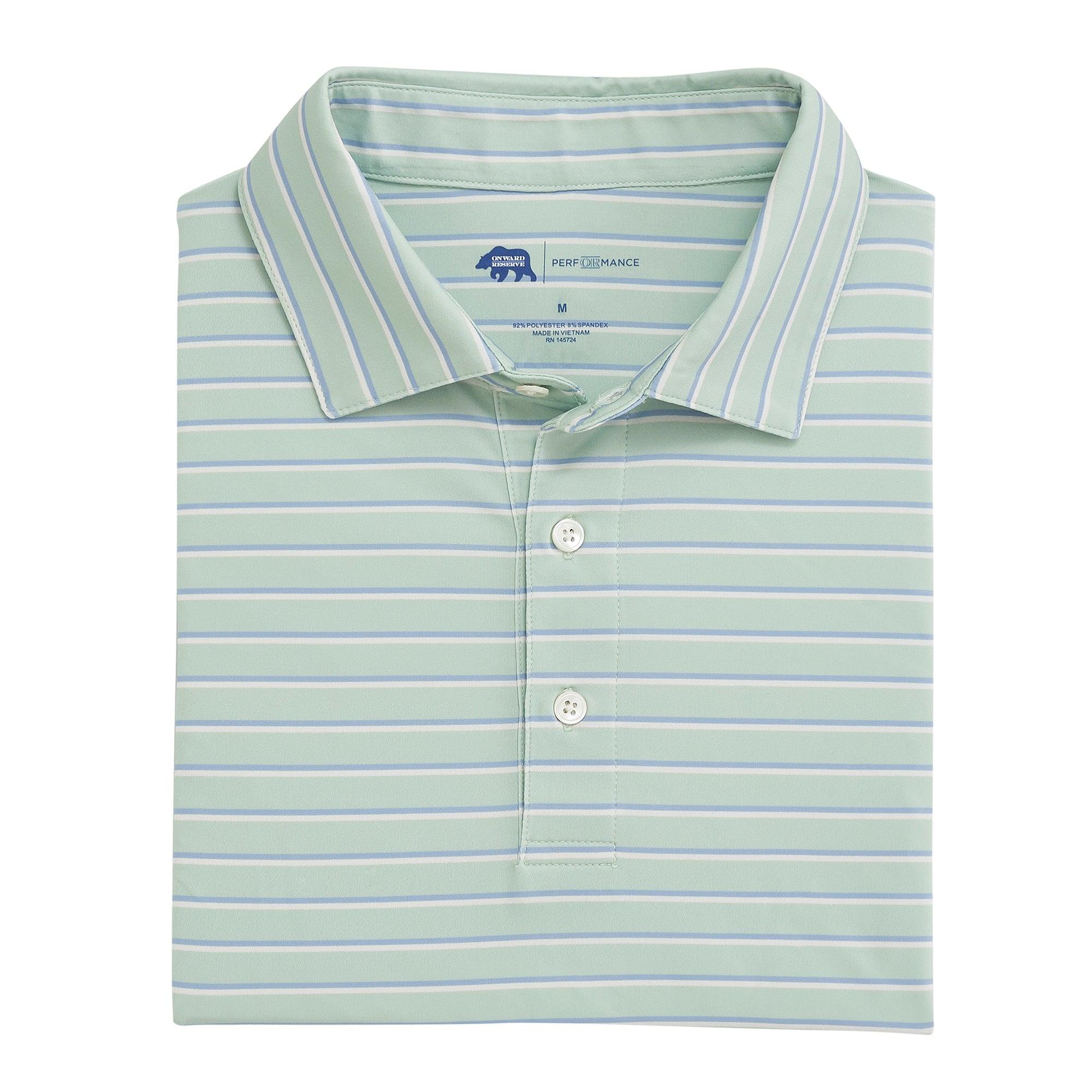 Fairway Stripe Performance Polo Shirt for Men - Moisture-Wicking Golf & Tennis Apparel - Perfect for Sports, Casual Wear & Outdoor Activities