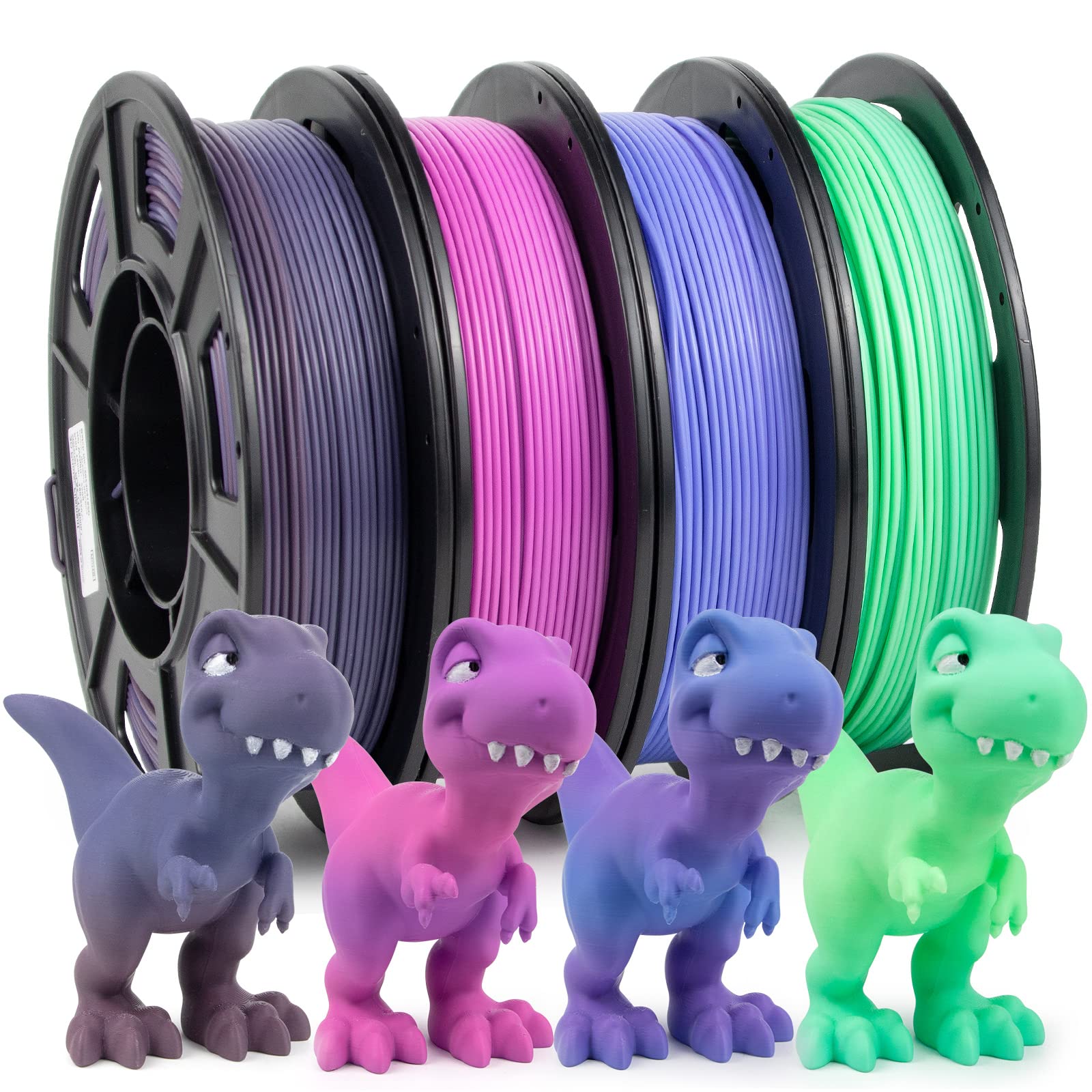 iSANMATE PLA+ 3D Printer Filament 1.75mm - 4 Pack Gradient Multicolor Rainbow Filament Bundle for Smooth 3D Printing | Perfect for Cosplay, DIY Models & Creative Projects