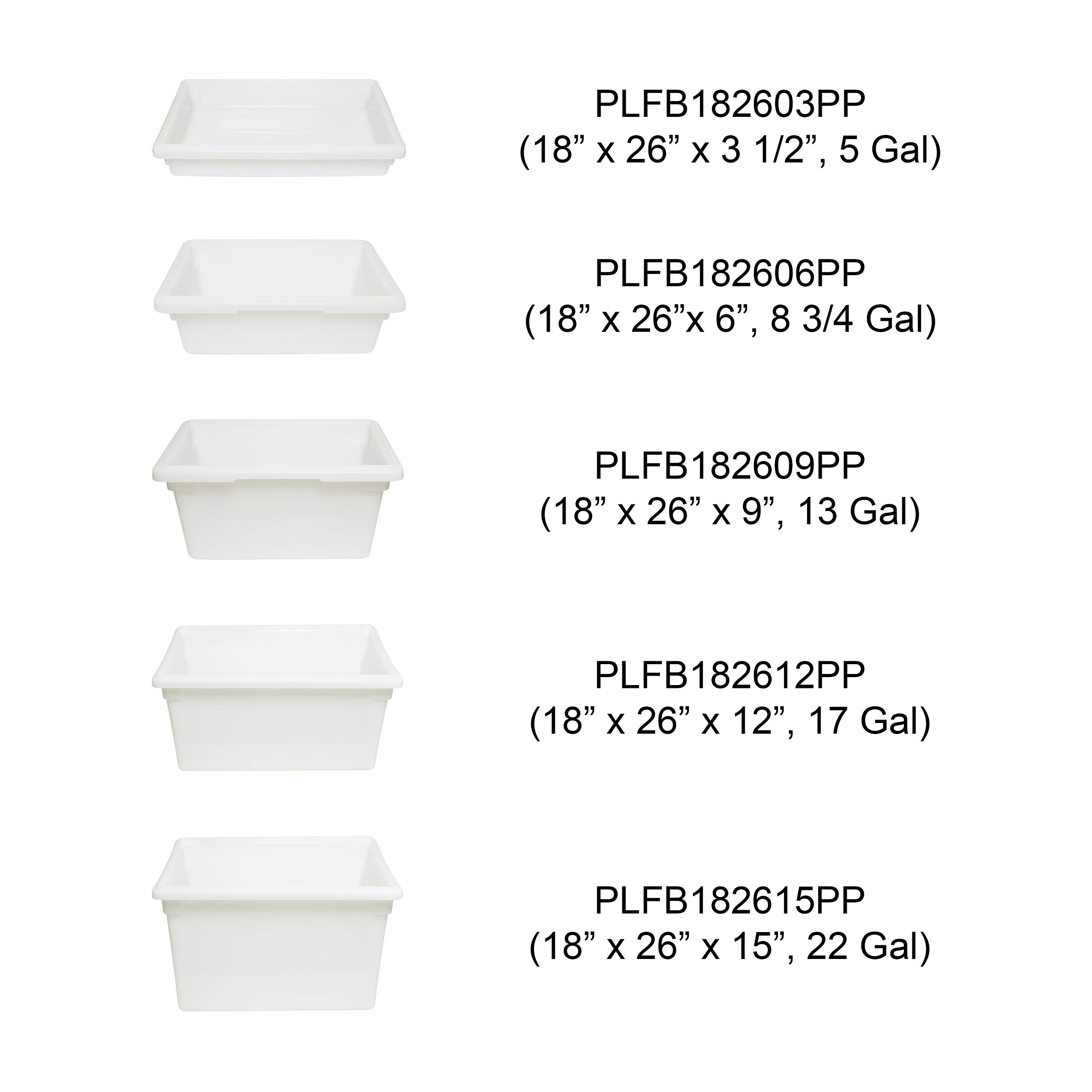 Thunder Group 18x26x3.5 Inch 5 Gallon White PP Plastic Food Storage Container - Perfect for Bulk Food Storage, Meal Prep & Commercial Kitchen Use