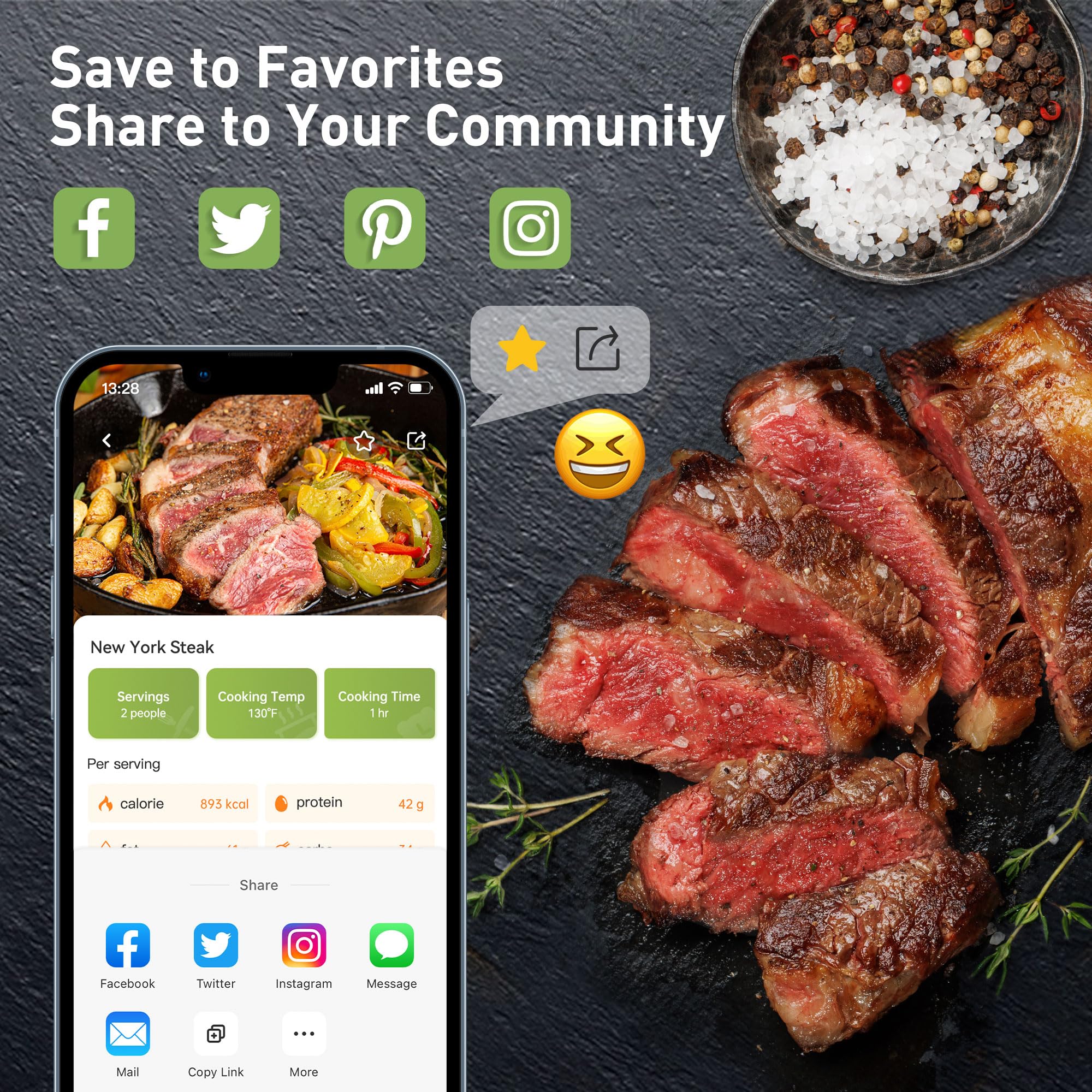 KitchenBoss 1100W WiFi Sous Vide Precision Cooker - Ultra Quiet Immersion Circulator with APP Control, IPX7 Waterproof, Digital Temperature Display (Silver) | Perfect for Steak, Chicken, Fish & Home Cooking