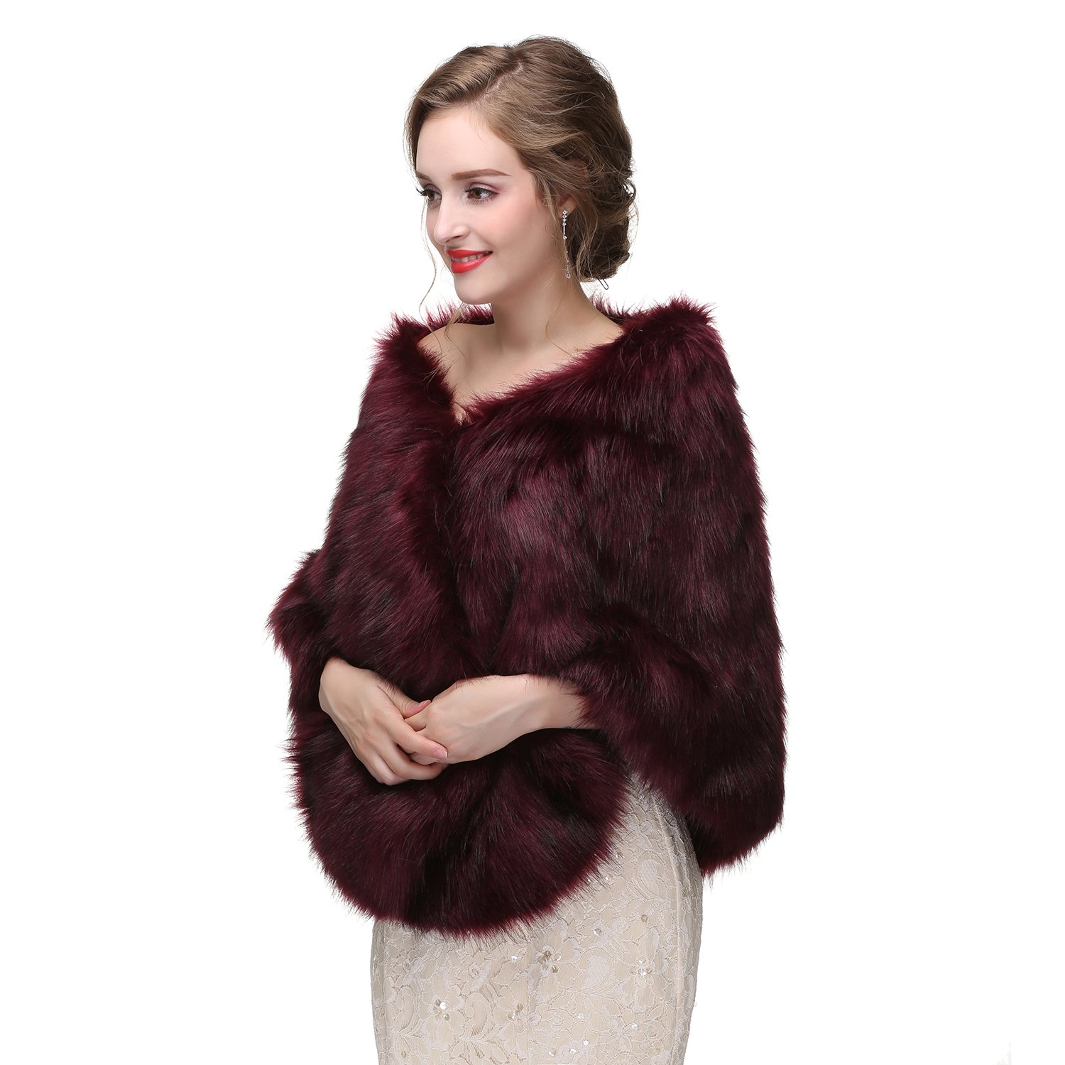 Elegant Women's Wedding Shrug Stole Wrap Cape Shawl - Lace Bridal Cover-Up for Ceremony, Reception & Photoshoots