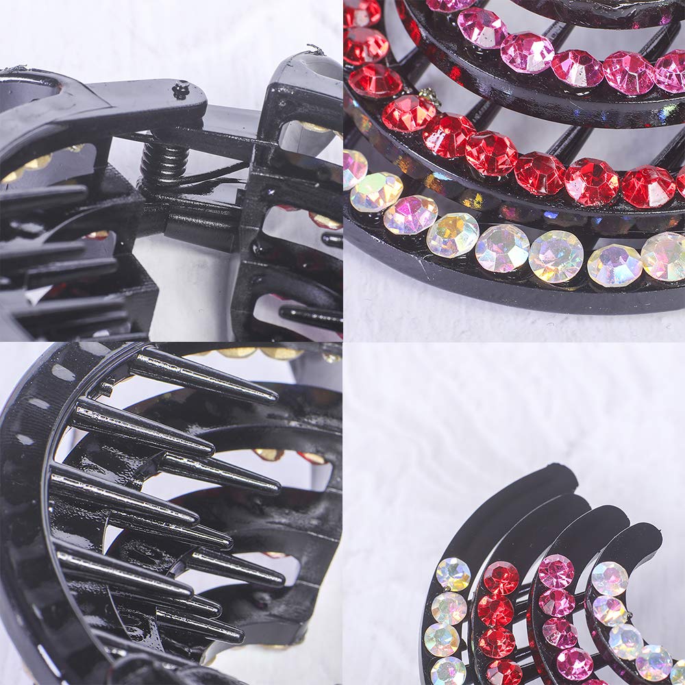 APSAMBR Rhinestone Hair Clips - Elegant Ponytail Holder & Hair Claw for Women, Perfect for Bun Hairstyles | Wedding, Party & Daily Fashion Accessories