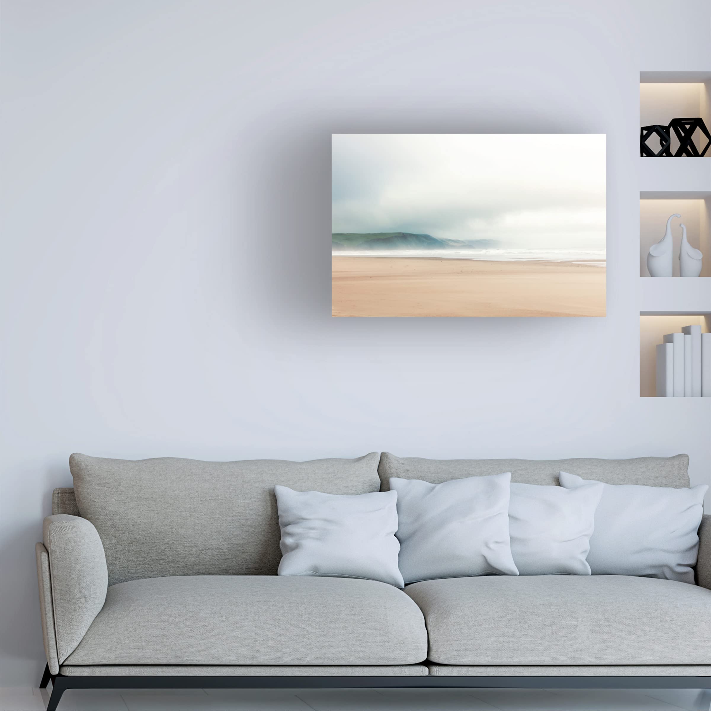 Trademark Fine Art 'White Oceans 10' Canvas Wall Art by Ian Winstanley - Modern Abstract Seascape Painting for Living Room, Bedroom & Office Decor