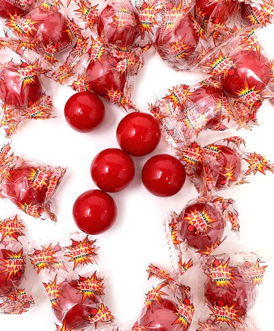 SweetGourmet Medium Fireballs Candy - Nuclear Fire Blast Extremely Spicy Wrapped Hard Candy - 1 Pound Bag - Perfect for Parties, Halloween Treats & Spicy Food Challenges