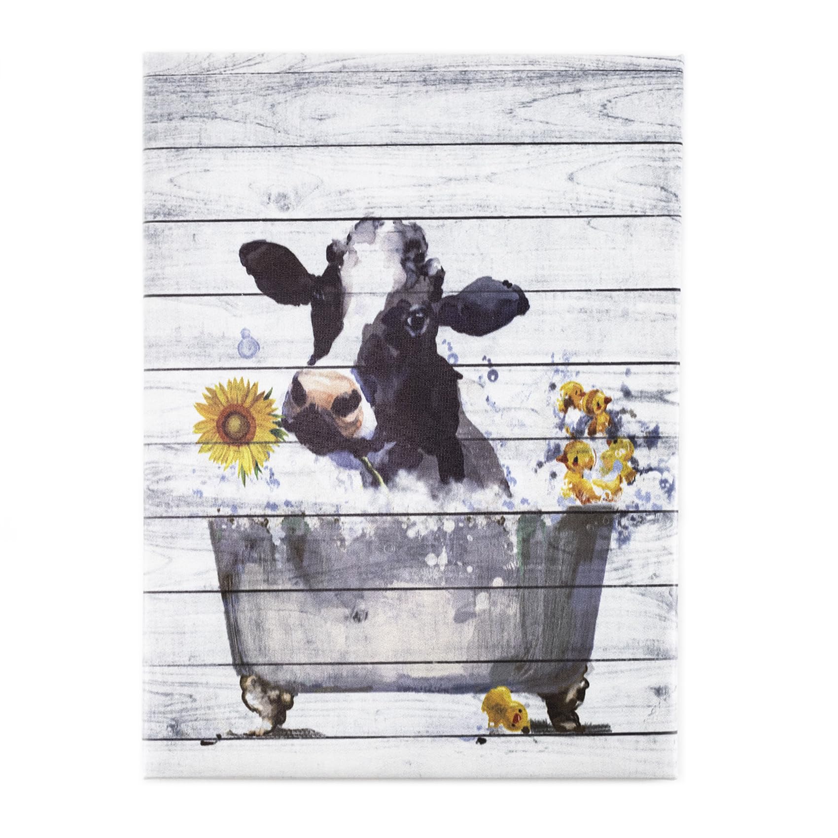 Funny Cow Wall Art - Rustic Farmhouse Canvas Decor for Bathroom & Living Room