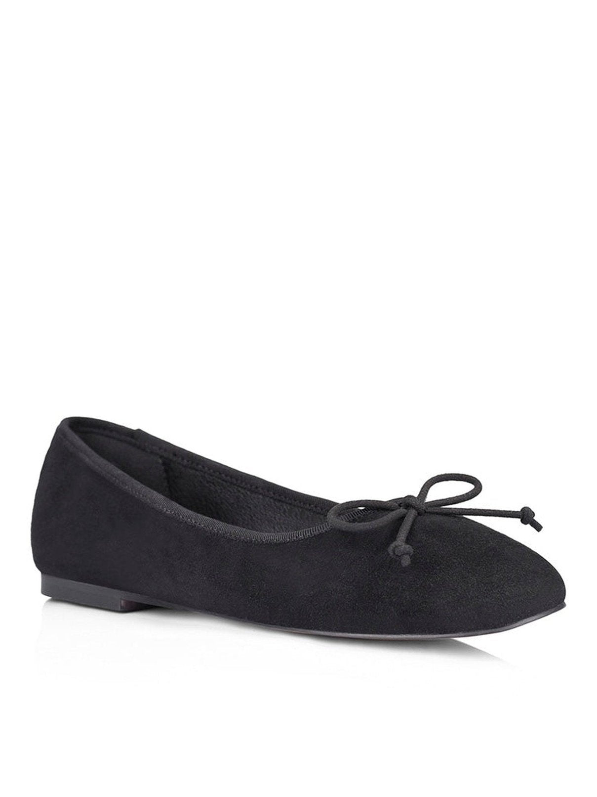 Women's Black Suede Ballet Flats - Comfortable & Stylish Shoes for Work, Casual Wear & Dance