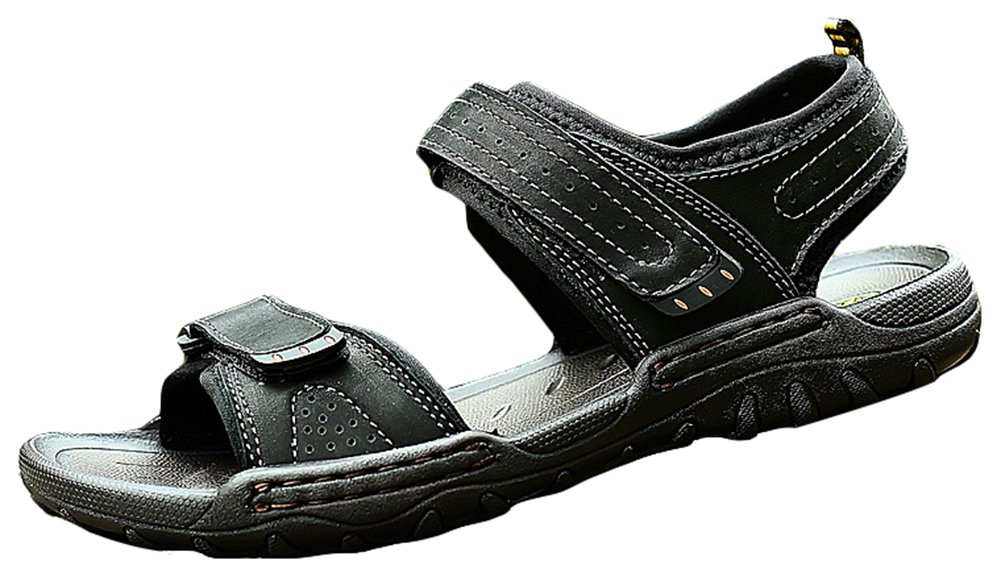AGOWOO Men's Hook and Loop Outdoor Sandals - Breathable Quick-Dry Beach Shoes for Walking, Hiking & Water Sports | Perfect for Beach, Pool, Travel & Summer Activities