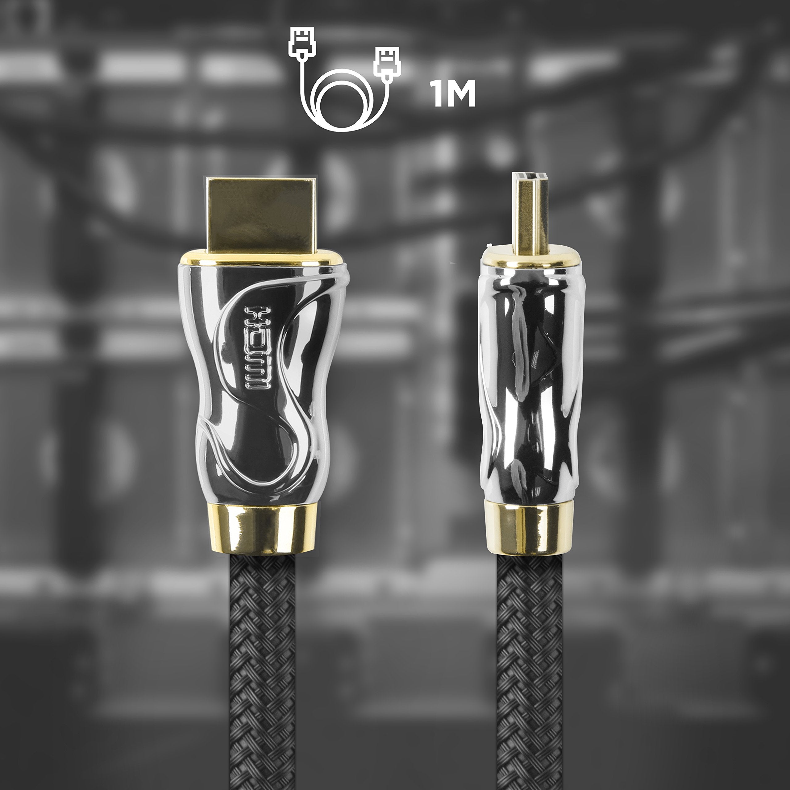 Duronic HDC04 4K Ultra High Speed HDMI Cable 1M - 2160p, Ethernet, 24K Gold Plated Connectors - Compatible with PS4, PS3, Xbox, Freeview, Sky+ HD, Virgin, TV, DVD, BluRay - Perfect for Home Theater & Gaming Setup