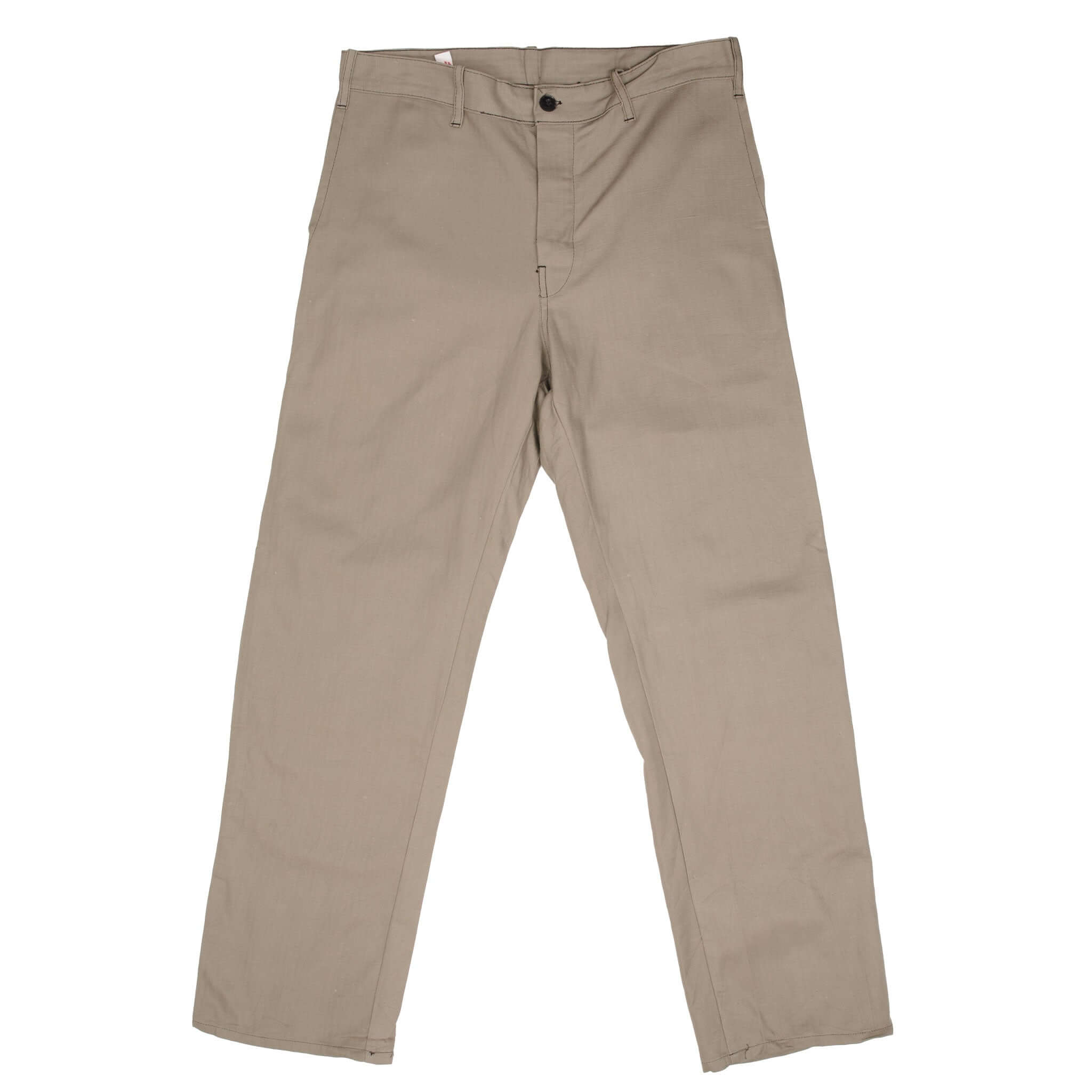 Vintage French Workwear Khaki Sanforized Trousers Pants 1960s - Size 34x31 - Durable Work Pants for Outdoor, Hiking & Vintage Fashion Enthusiasts