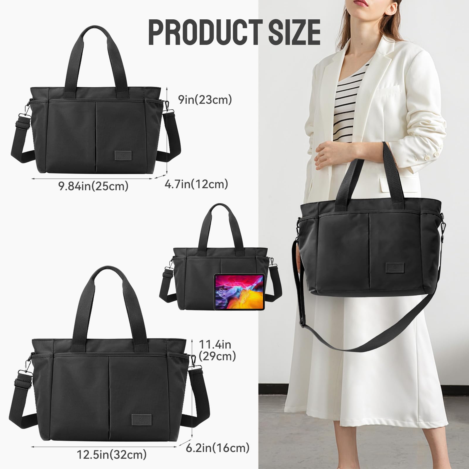 SHEBUYLLI Women's Waterproof Hobo Shoulder Bag - Multi-Pocket Crossbody Purse with Top Handle for School, Work, Travel & Beach | Stylish Casual & Dressy Handbag for Everyday Use