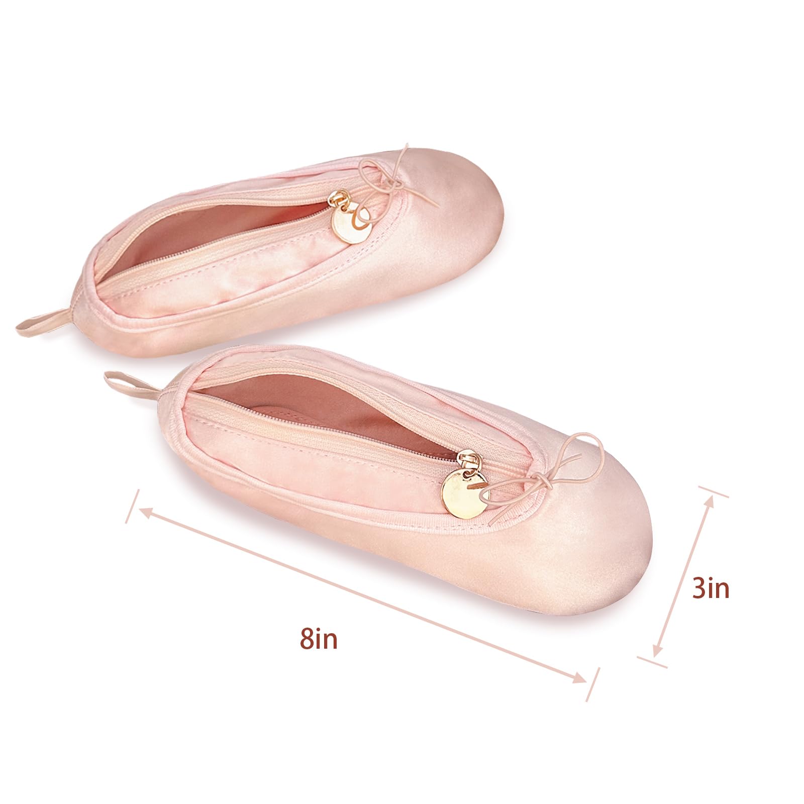 WKLOUYHE Ballet Shoe Makeup Bag - Pink Mini Dance Slipper Pouch for Dancers | Perfect Gift for Ballerinas, Dance Students & Girls | Great for Dance Classes, Travel & Cosmetics Storage