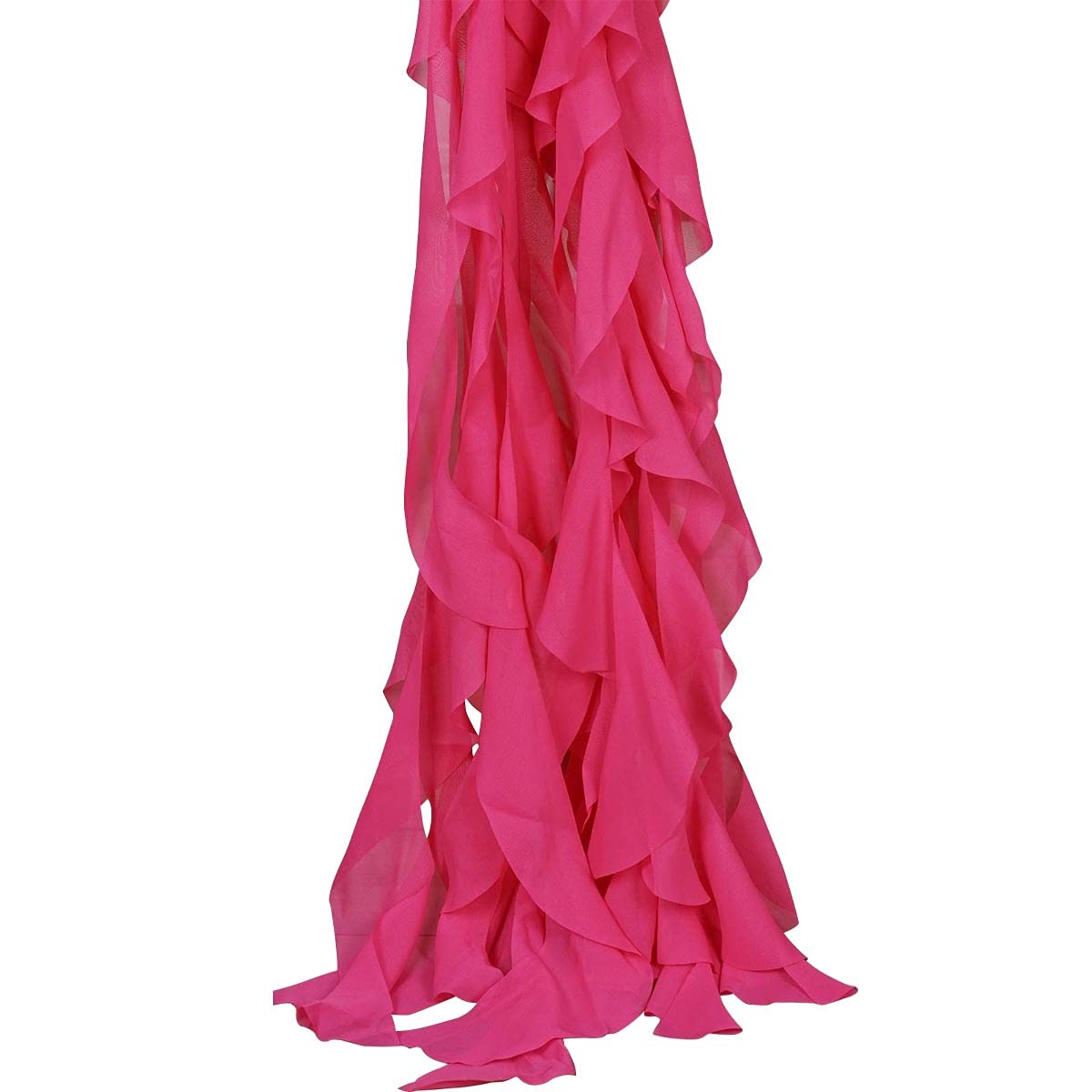 10 Fuchsia Curly Chiffon Chair Sashes Bows for Wedding Decor - Elegant Party Ceremony & Reception Chair Ties - Bulk Wholesale Supplies for Bridal Showers, Baby Showers, Banquets and Special Events