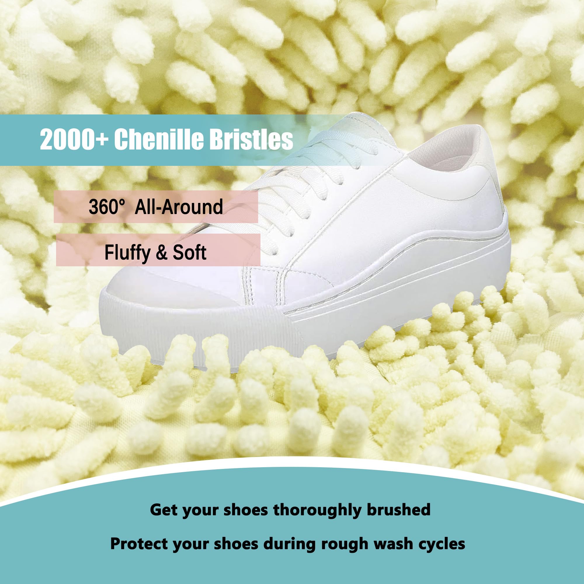 2pcs Reusable Shoe Washing Machine Bags for Washer & Dryer - Durable Laundry Cleaning Bags for Sneakers, Kids Shoes & Sports Shoes - Perfect for Gym, Travel & Home Use (Beige)
