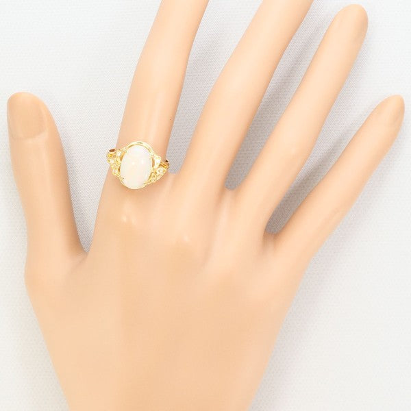 10K Yellow Gold Opal Diamond Ring for Women - Elegant Vintage Style Jewelry Gift for Anniversary, Engagement & Special Occasions