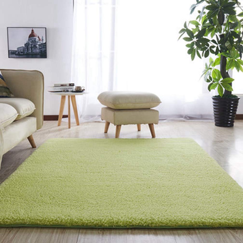 Premium Soft Shag Area Rug - Non-Slip Plush Rectangular Carpet for Living Room, Bedroom, Nursery - Modern Indoor/Outdoor Home Decor - Green 2'x6' - Perfect for Cozy Spaces, Kids Play Areas & High-Traffic Zones
