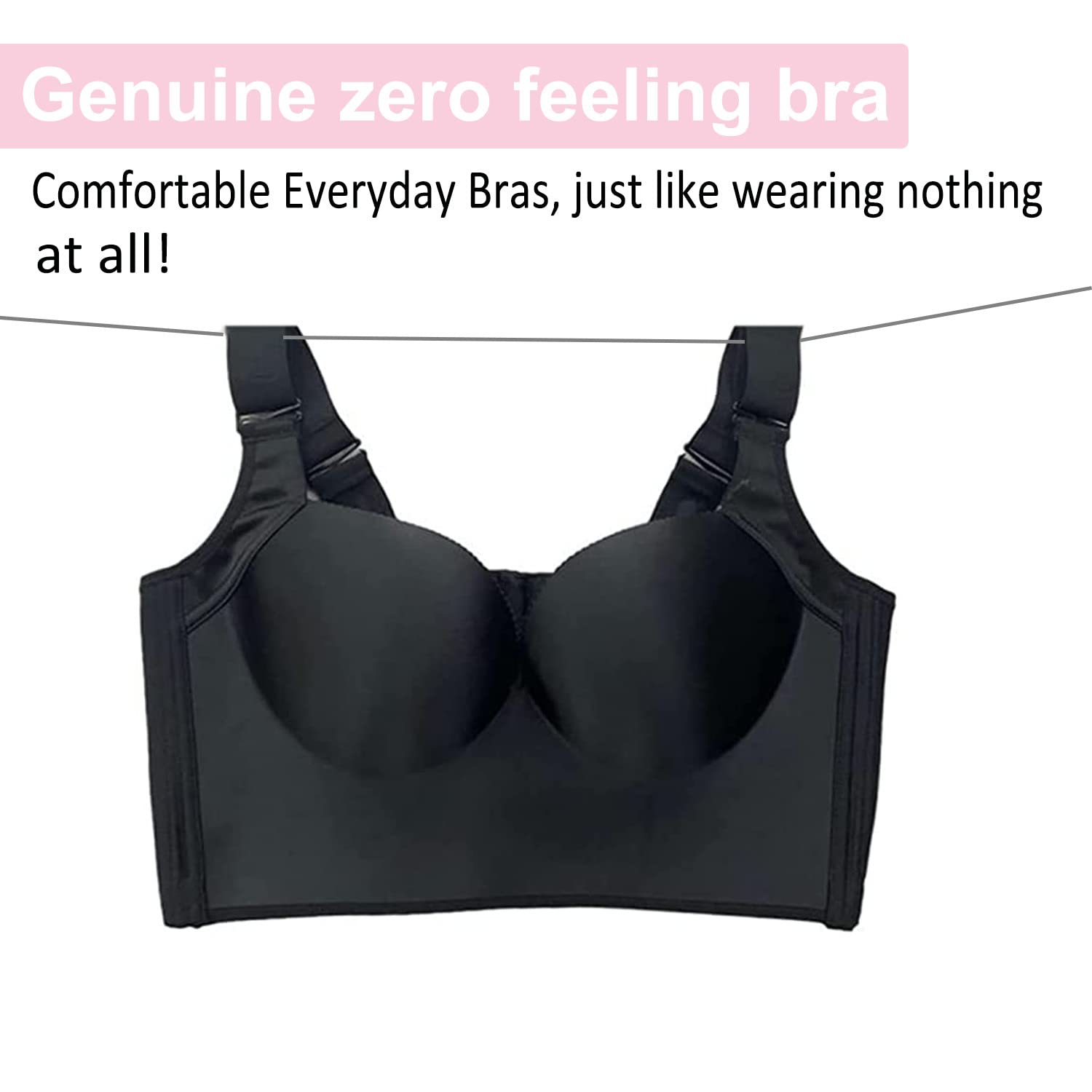 Plus Size Push Up Sports Bra - Deep Cup Full Coverage Shapewear Bra for Back Fat Control & Support | Perfect for Workouts, Yoga & Everyday Comfort