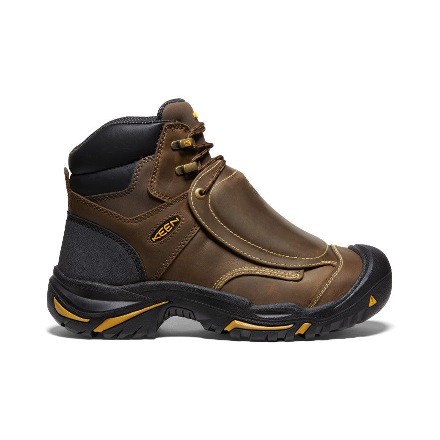 Waterproof Steel Toe Work Boots for Men - Mt Vernon 6 MET Safety Boots in Cascade Brown | Durable Construction & Slip Resistant for Outdoor Work, Hiking & Heavy Duty Jobs