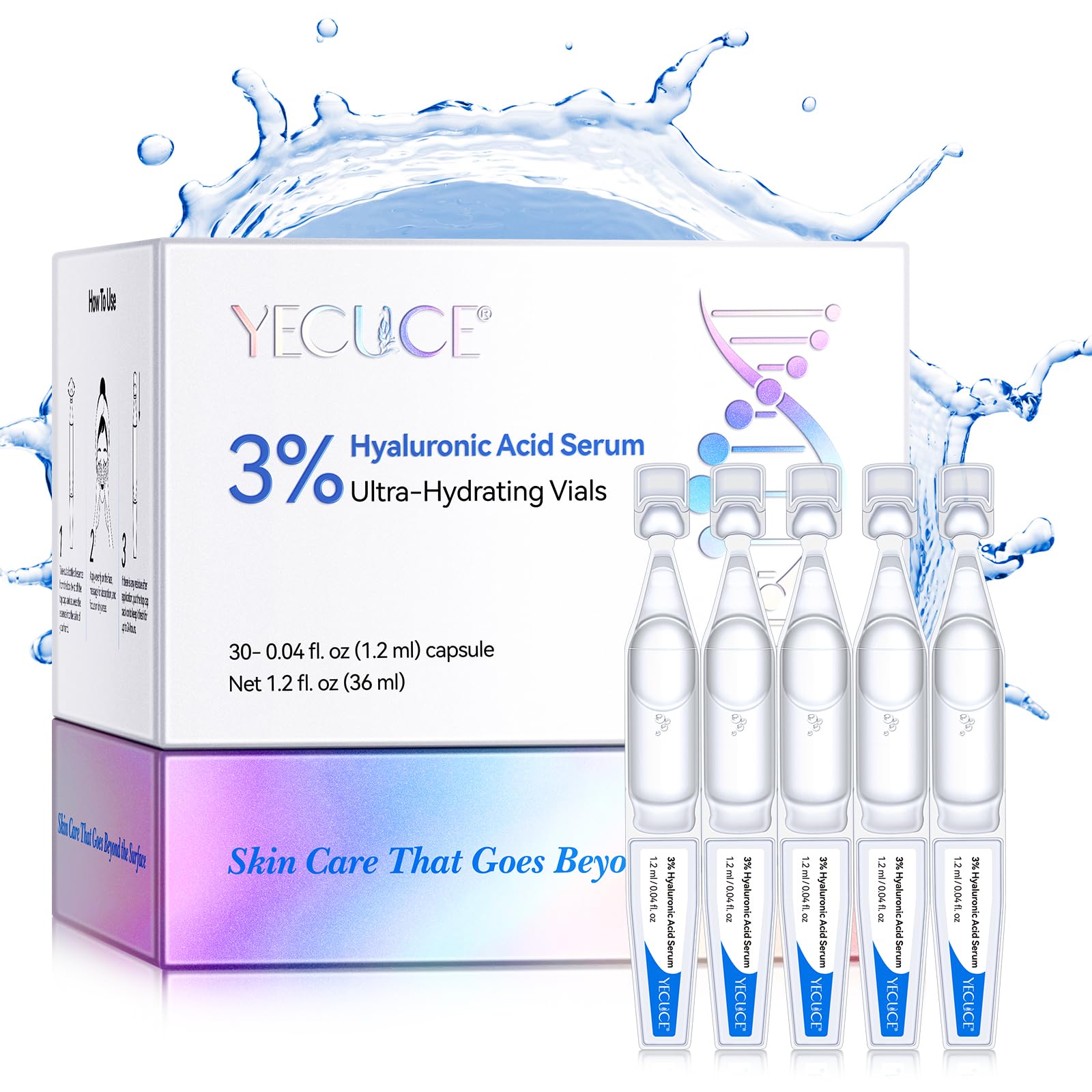 Wake Nature Perfection Hyaluronic Acid Serum - Ultra Hydrating Anti-Aging Face Serum with Hyaluronic Acid for Deep Moisture & Skin Rejuvenation - Pre-Makeup Hydration for Dry, Oily & Sensitive Skin - Perfect for Daily Skincare Routine & Nighttime Hydration