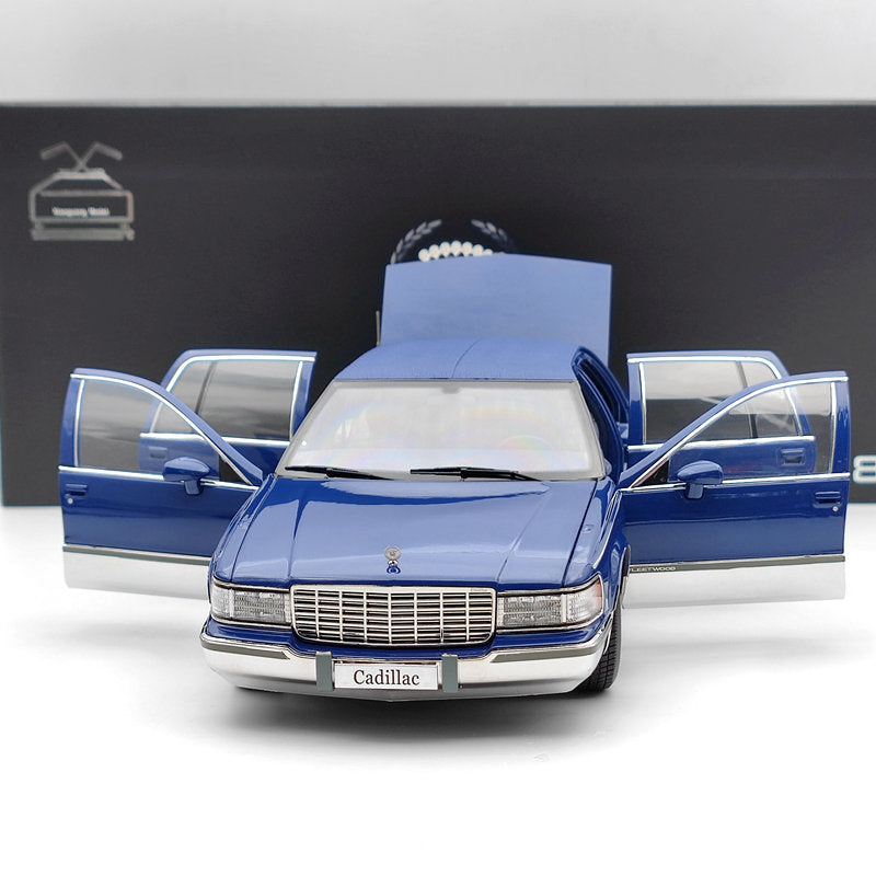 1:18 Scale 1993 Cadillac Fleetwood Sedan Blue Diecast Model Car - Limited Edition Collectible for Car Enthusiasts & Display Showcase