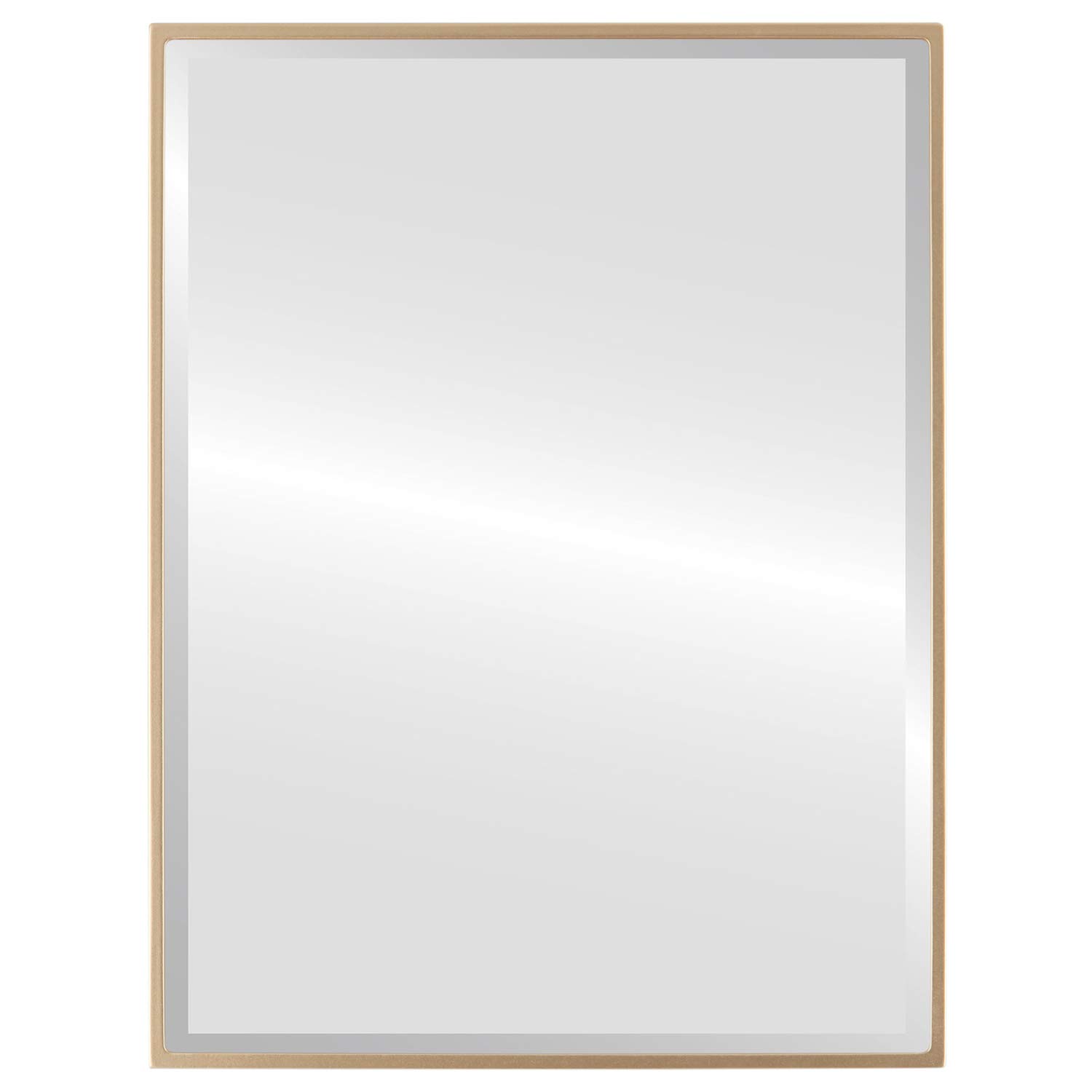 OVALCREST - 22.6x28.6 Inch Rectangular Wooden Beveled Wall Mirror with Gold Frame - Modern Home Decor for Bathroom, Bedroom, Living Room & Hallway - Singapore Style Vanity Mirror - Perfect for Makeup, Dressing & Interior Design