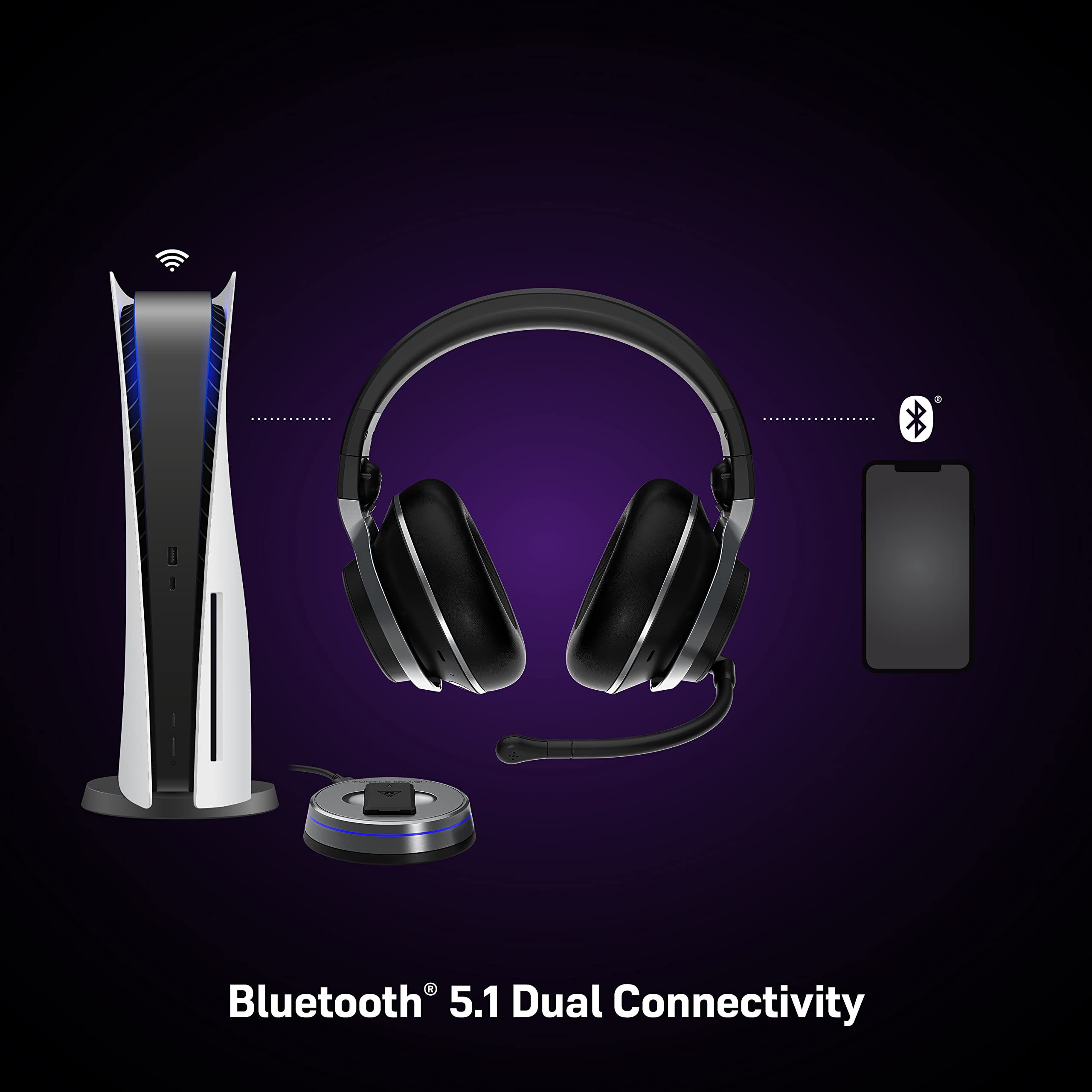 Turtle Beach Stealth Pro Wireless Gaming Headset with Noise Cancellation - Compatible with PS5, PS4, PC, Mac & Mobile Devices - Swappable Battery System - Black - Perfect for Competitive Gaming, Streaming & Late-Night Sessions
