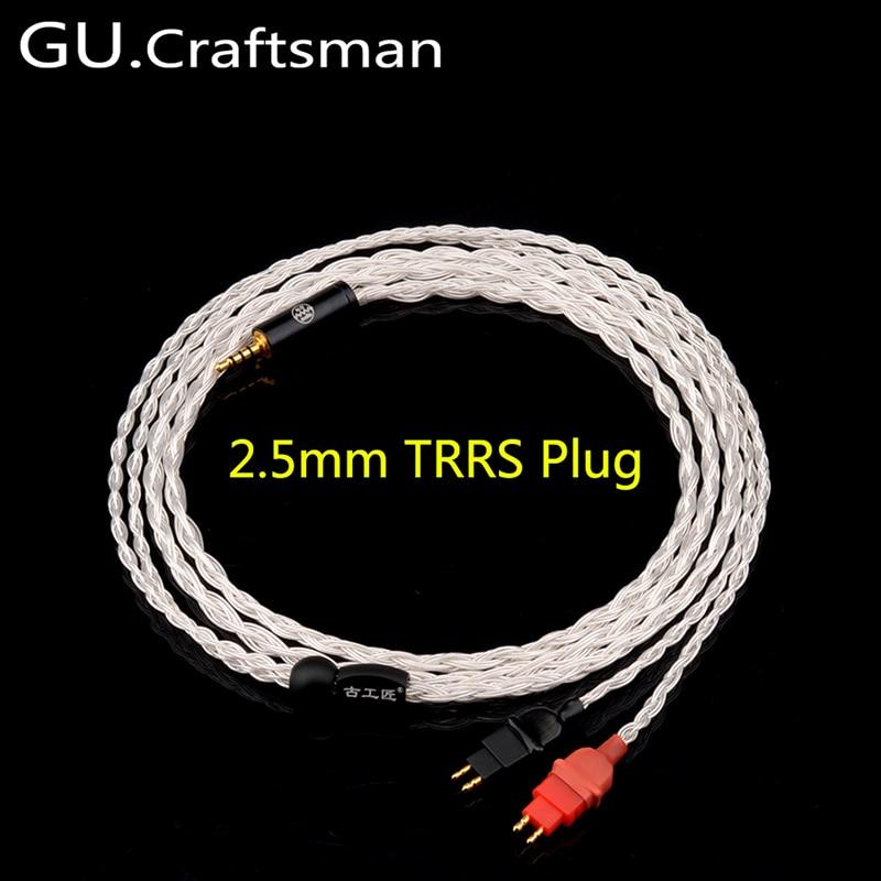 Premium GUCraftsman 2.5mm/4.4mm Balanced 16-Core Silver-Plated XLR Cable for Sennheiser HD600 HD650 HD660S Headphones - Audiophile-Grade Upgrade for Home Studio & Hi-Fi Listening