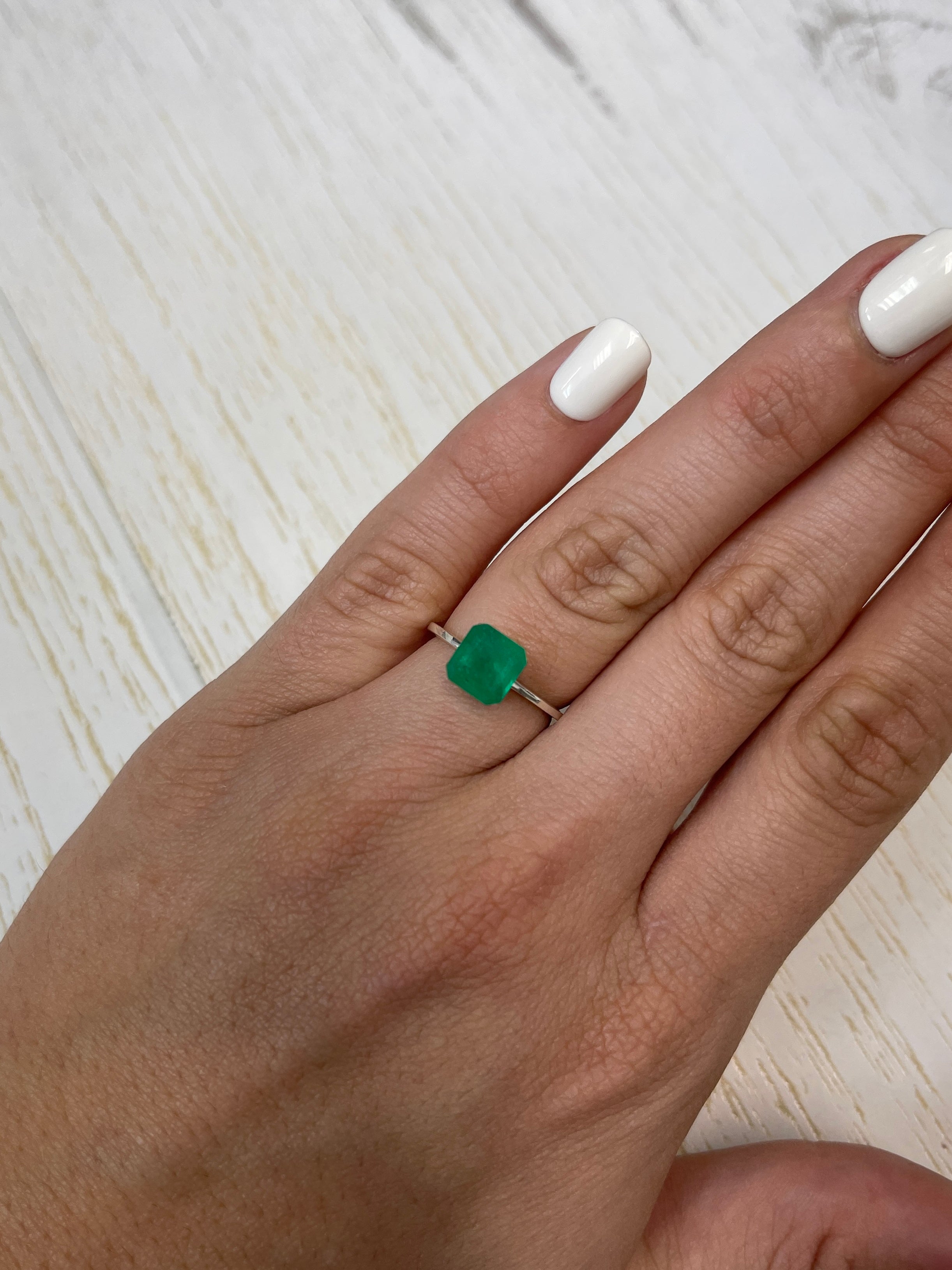 1.84 Carat 8x8mm Natural Loose Colombian Emerald Gemstone - Asscher Cut for Jewelry Making, Engagement Rings & Fine Collections