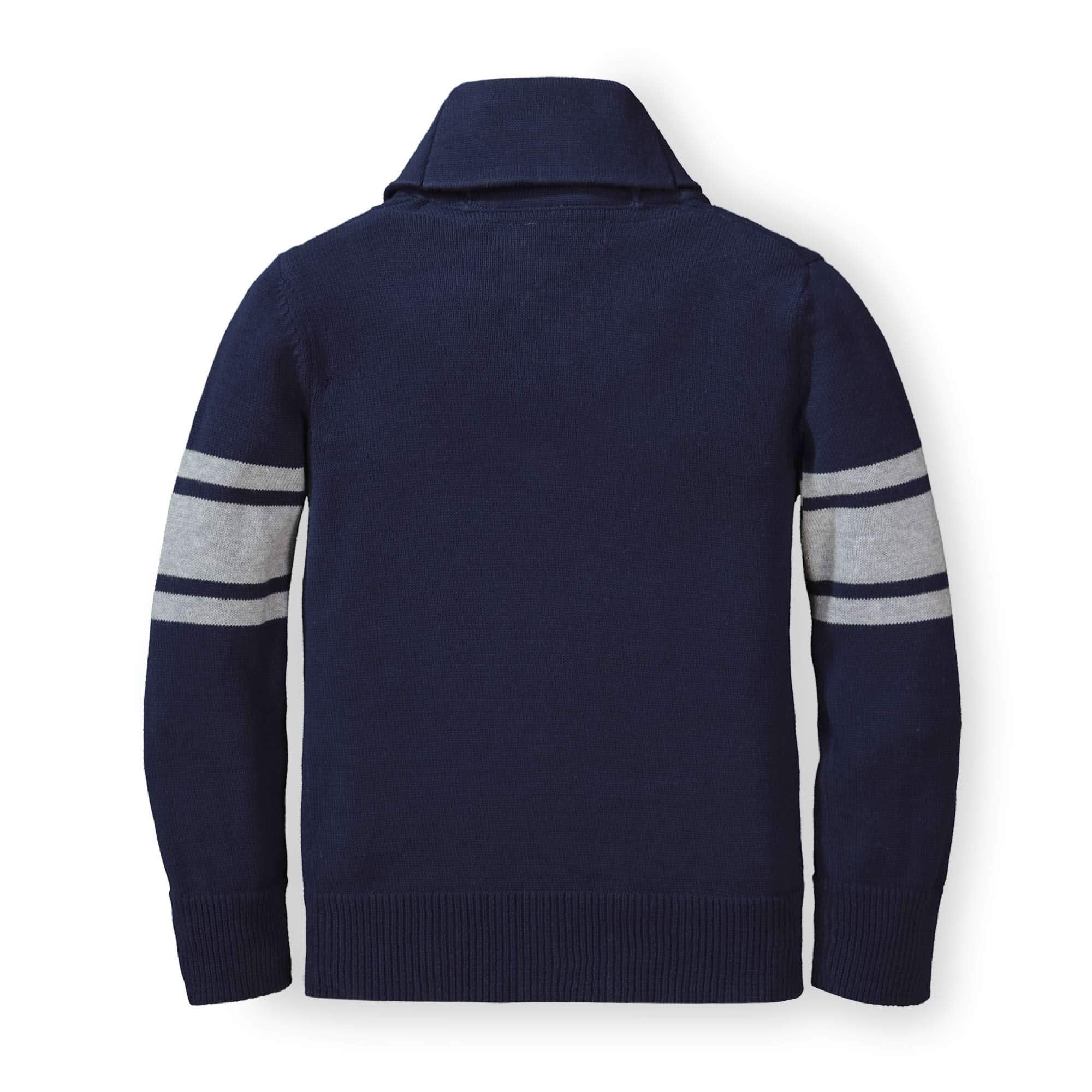 Hope & Henry Boys' Shawl Collar Sweater Cardigan - Soft Knit Pullover for Kids - Cozy Winter & Fall Layering - School, Holiday & Family Outfits