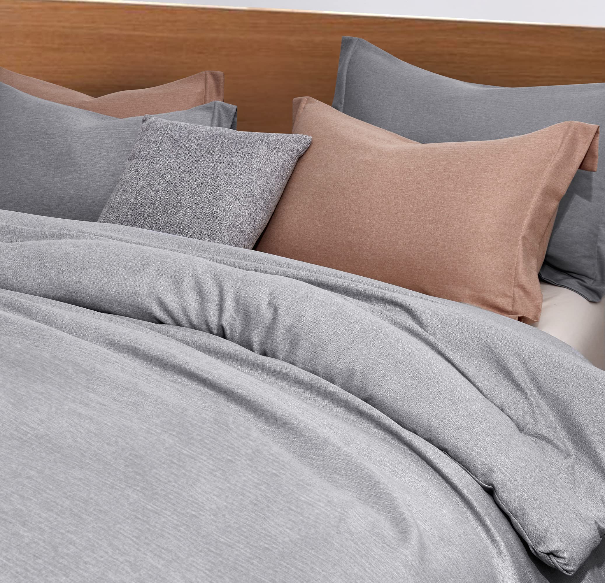 TILLYOU Twin Size Comforter Set - Grey Breathable Lightweight Bedding Set, 2-Piece Cationic Dye Twin Soft Comforter with Pillow Sham (68x80 inches) for Kids Room, Guest Bedroom & Dorm Essentials