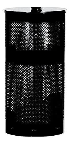 10 Gallon Aluminum Trash Can with Tie Handle Roll - Matte Black Kitchen & Office Waste Bin for Home, Restaurant, and Commercial Use