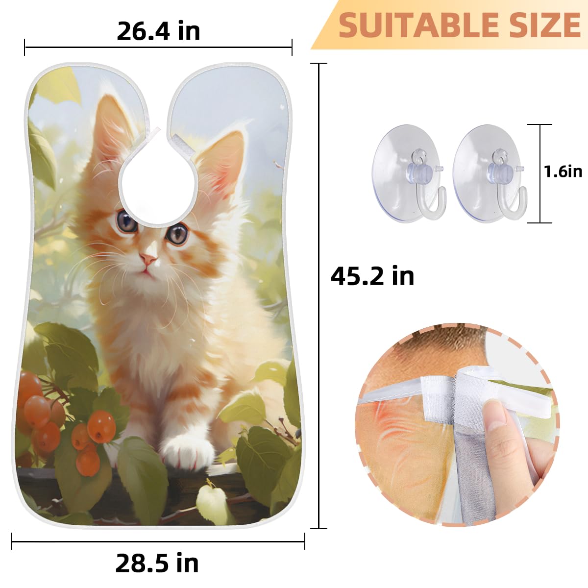 Colorful Cat Beard Shaving Bib for Men & Women - Waterproof Makeup & Hair Dye Apron, Barber Cape for Haircut & Beard Trimming - Sink Hair Catcher & Styling Tool (Perfect for Home Grooming, Salon Use & Gift Ideas)