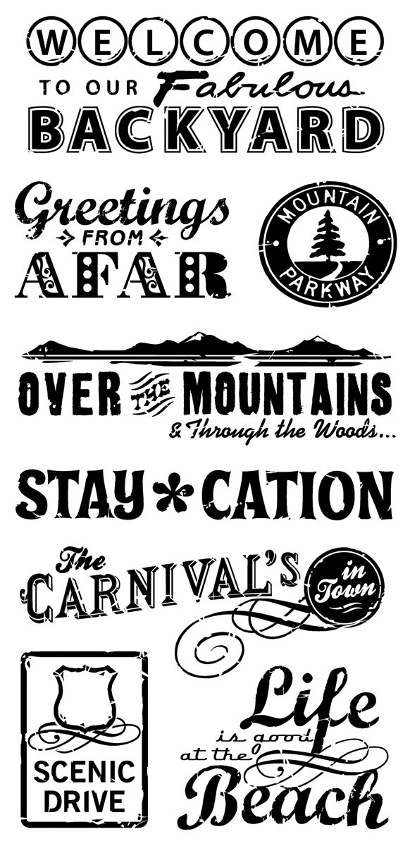Clear Stamps: Travel Words Stamps for Scrapbooking, Card Making & DIY Crafts - Perfect for Vacation Journals, Postcards & Travel Themed Projects