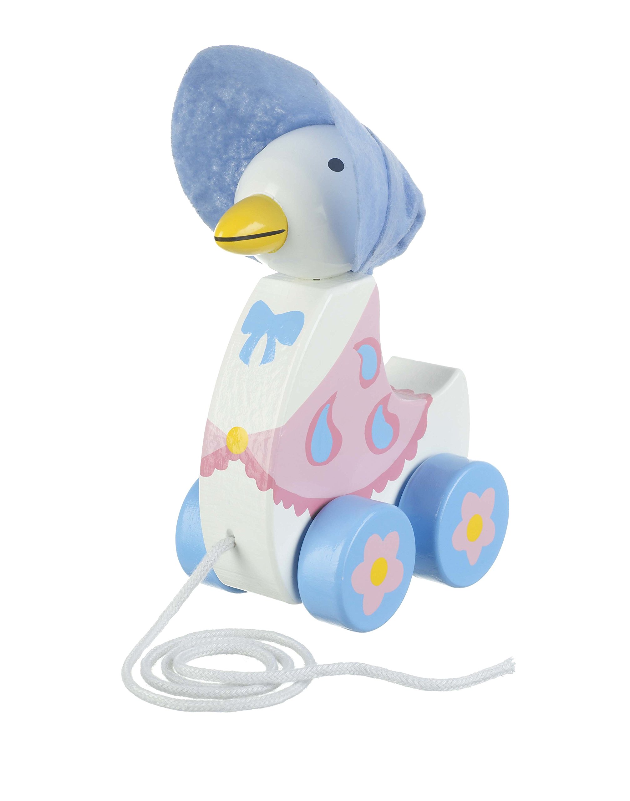 Orange Tree Toys Jemima Puddle-Duck Pull Along Wooden Toy - Classic Pull Duck for Toddlers 1-3 Years - Perfect for Early Walking Development & Imaginative Play