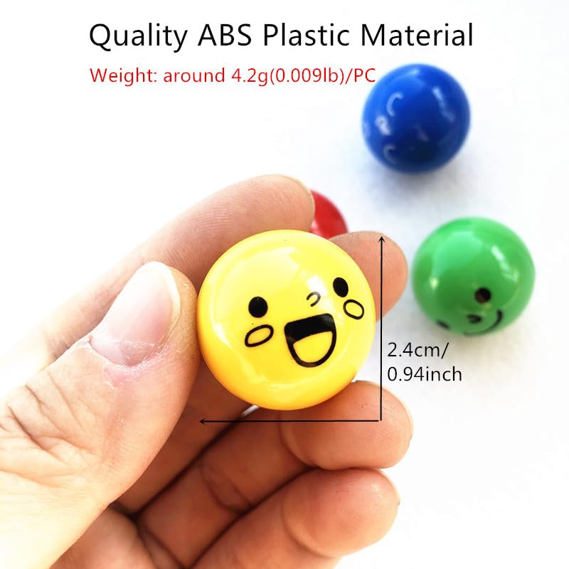 2.4cm Replacement Plastic Marbles for Marble Run Track - 12pcs DIY Building Blocks with Cute Faces - Perfect for Kids' Educational Toys, STEM Activities & Creative Play