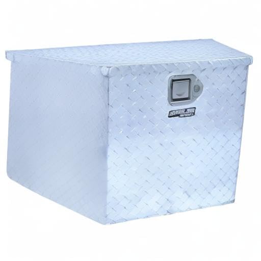 Extreme Max 5001.6097 Aluminum Diamond-Plate Locking Storage Box for Utility & Sport Trailers - Secure Cargo Organizer for Camping, Boating & Outdoor Adventures