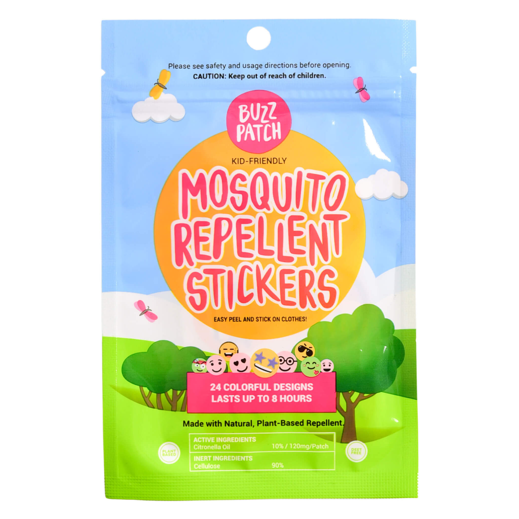 BuzzPatch Kid-Friendly Mosquito Repellent Stickers - Natural & Safe Bug Repellent for Kids - Perfect for Outdoor Play, Camping & Travel