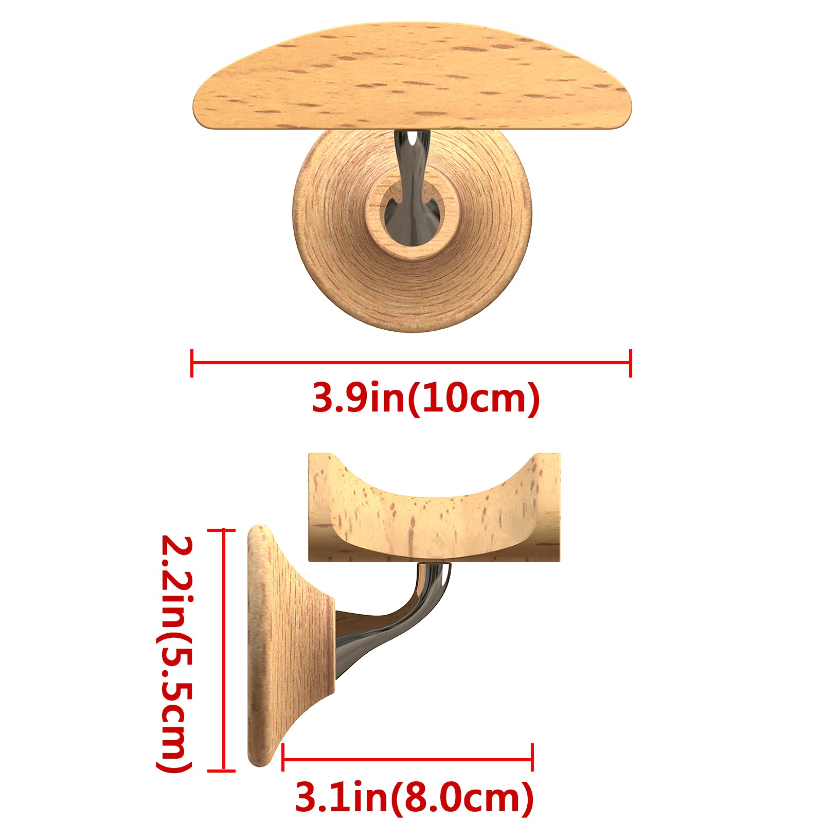 Geekria Wooden Headphone Wall Mount Holder - Universal Over-Ear Headset Hanger for Apple AirPods Max, Sony WH-1000XM5/XM4, Bose QC45/QC35 - Space Saving Headphone Organizer for Home Office, Gaming Setup & Studio Decor